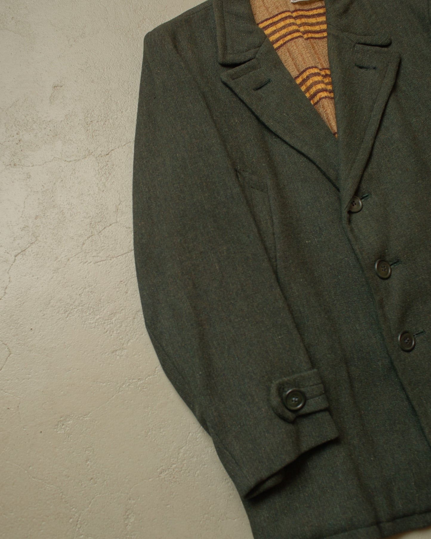 1930s German Belted Wool Short Coat green - XL