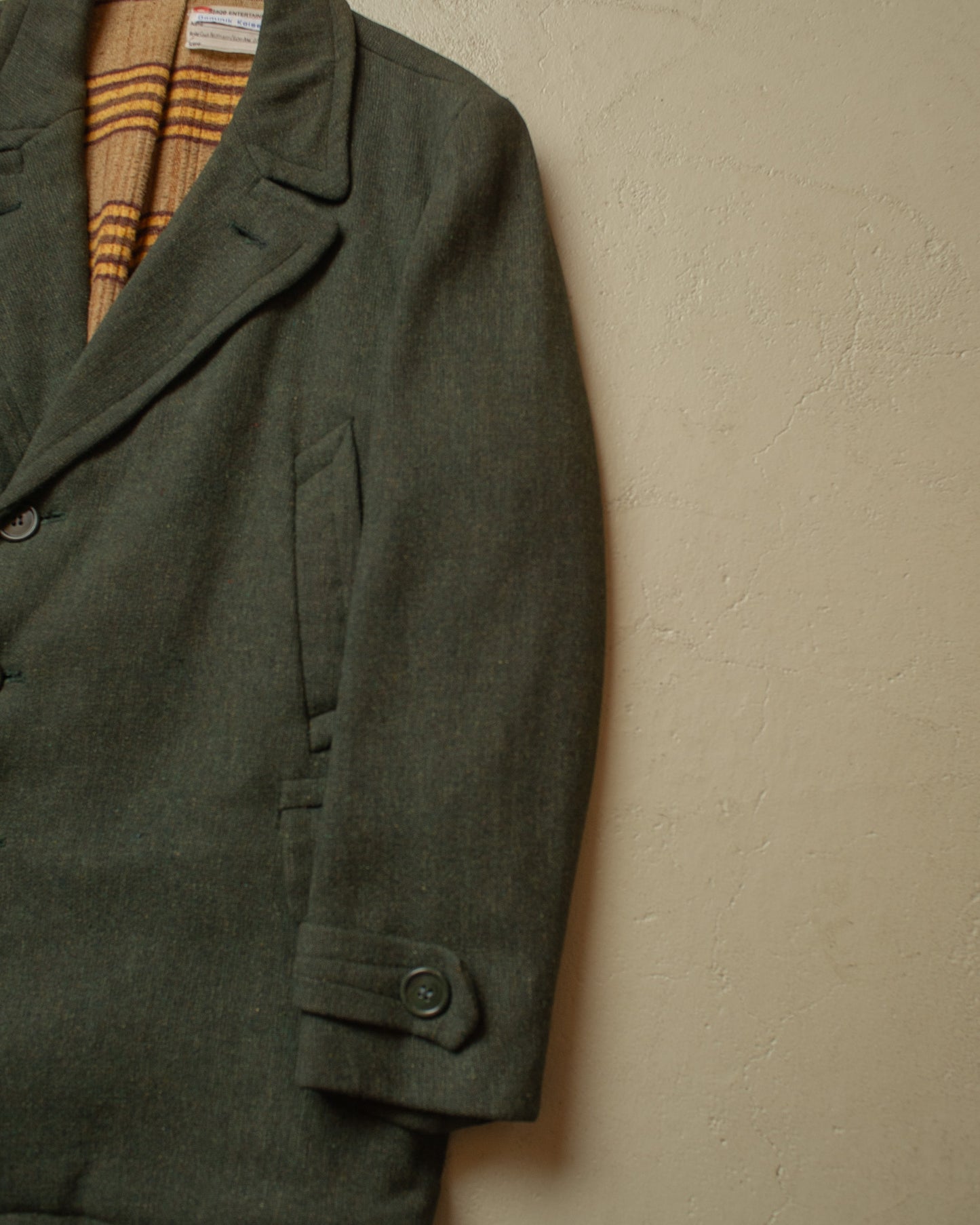 1930s German Belted Wool Short Coat green - XL