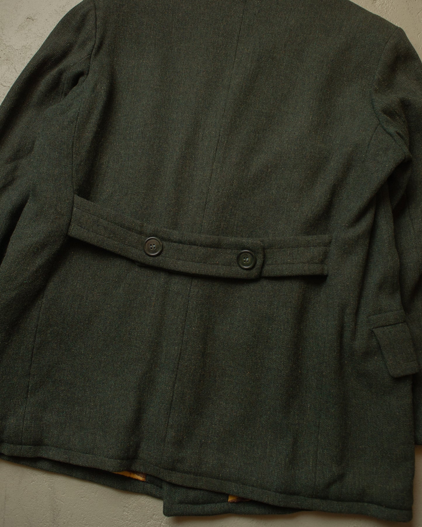 1930s German Belted Wool Short Coat green - XL