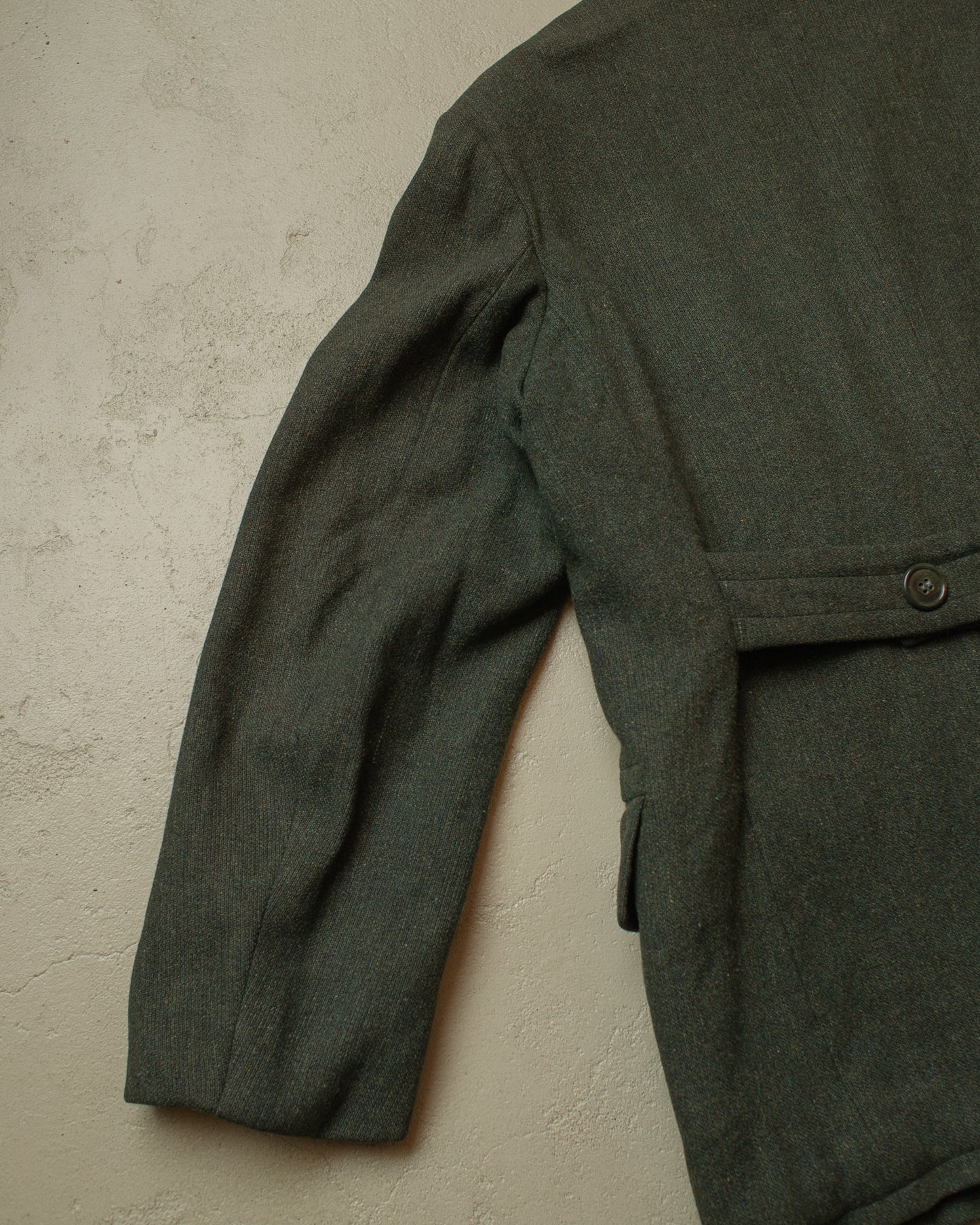 1930s German Belted Wool Short Coat green - XL