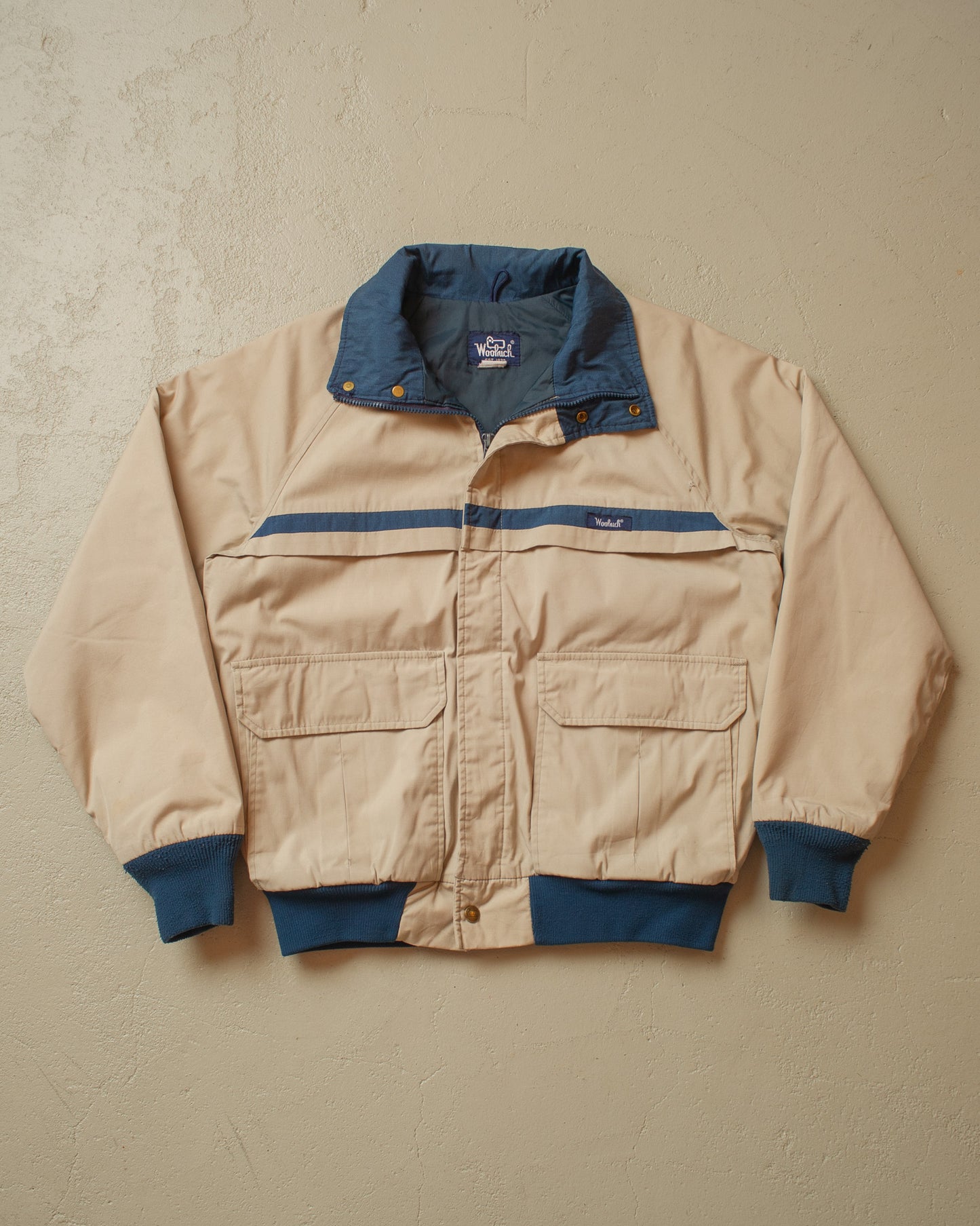 1980s Woolrich Quilted Two Tone Jacket beige - M/L