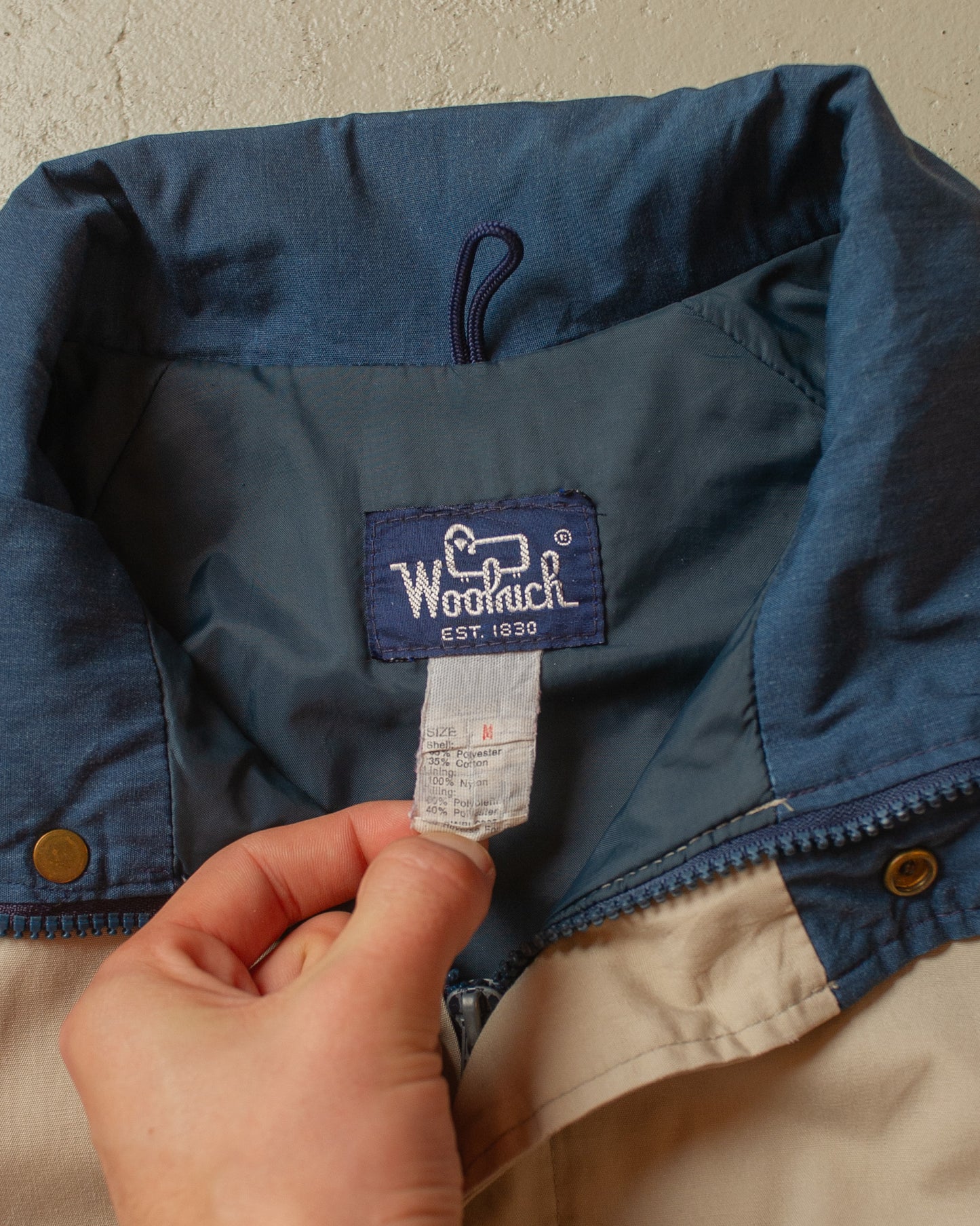 1980s Woolrich Quilted Two Tone Jacket beige - M/L