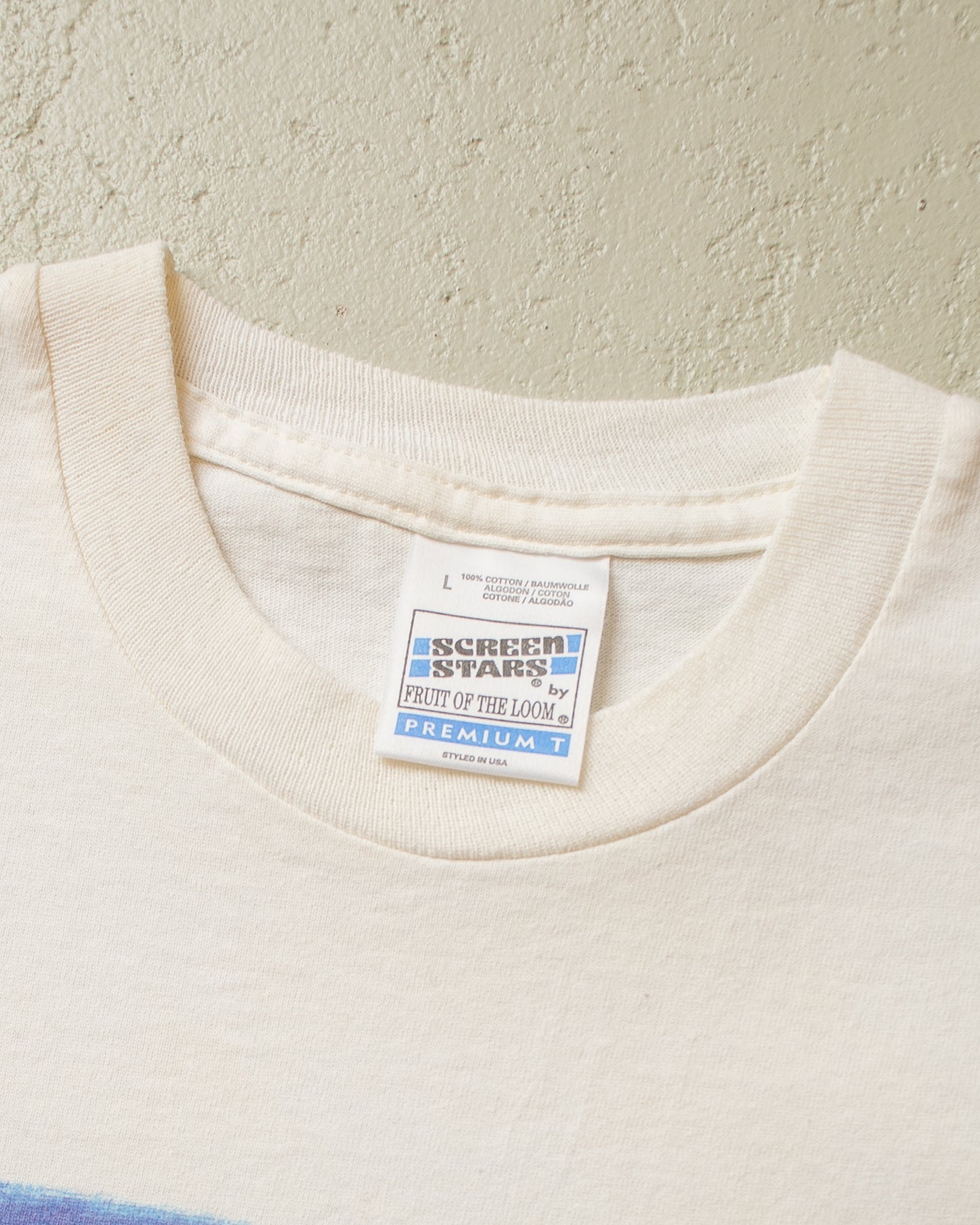 1990s "Aller un boot de su passions" T-shirt white - L