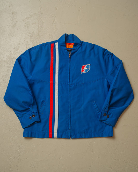 1960s/70s lined Racing Work Jacket blue - L/XL