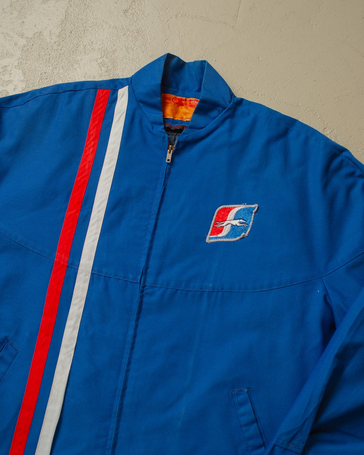 1960s/70s lined Racing Work Jacket blue - L/XL