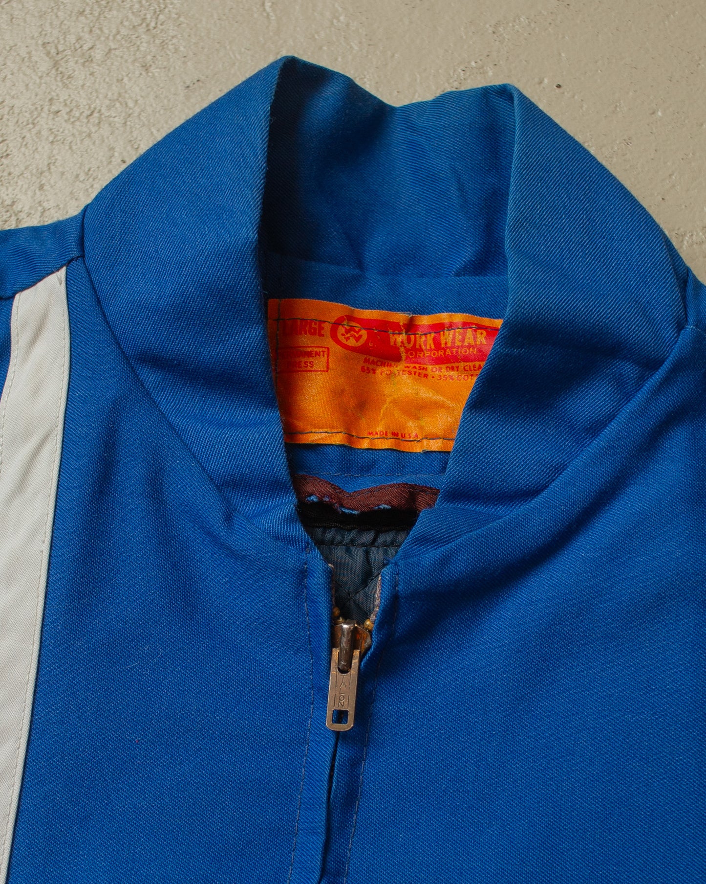 1960s/70s lined Racing Work Jacket blue - L/XL