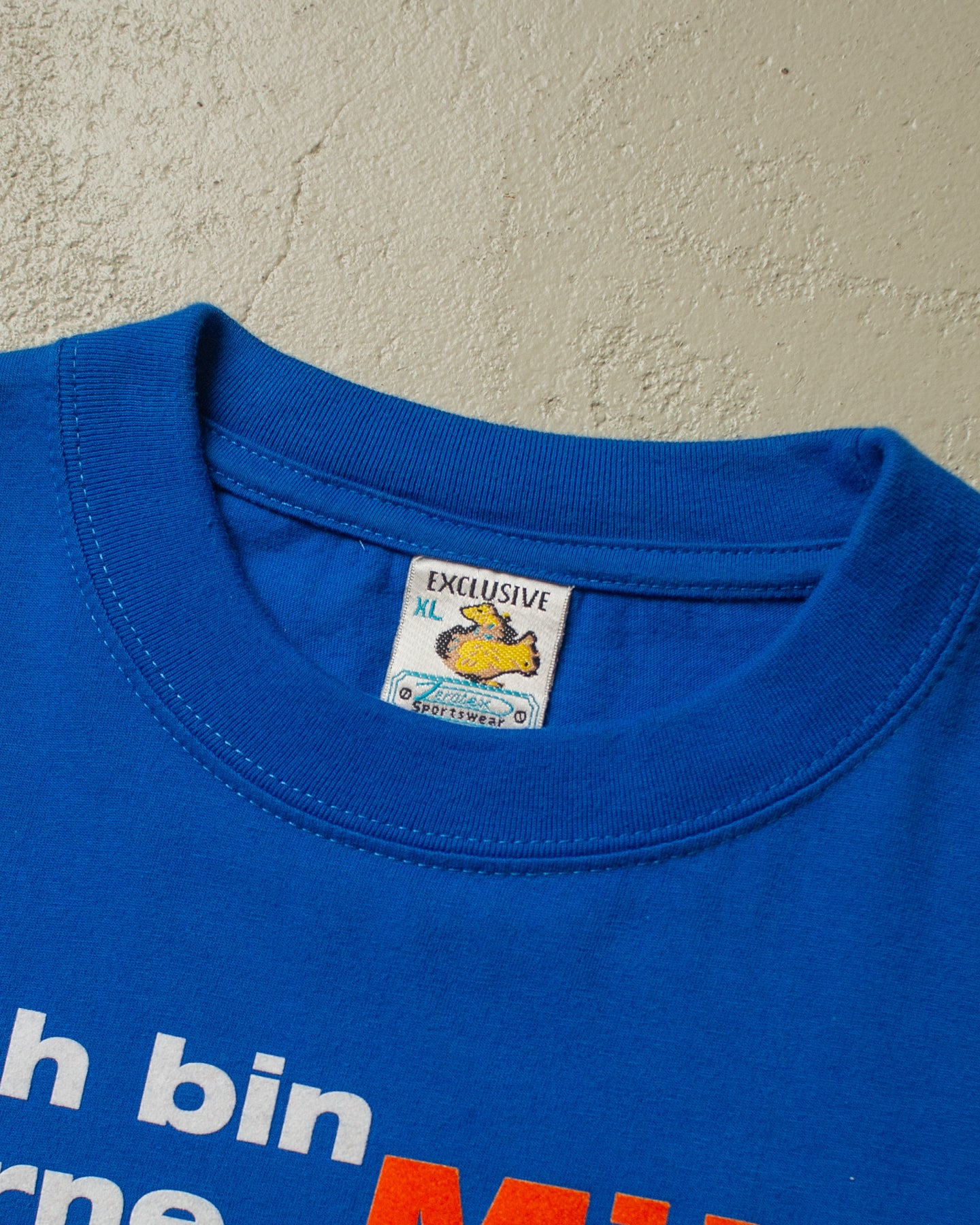 1990s/00s Mittendrin Bernd Stelter signed T-shirt blue - XL/XXL