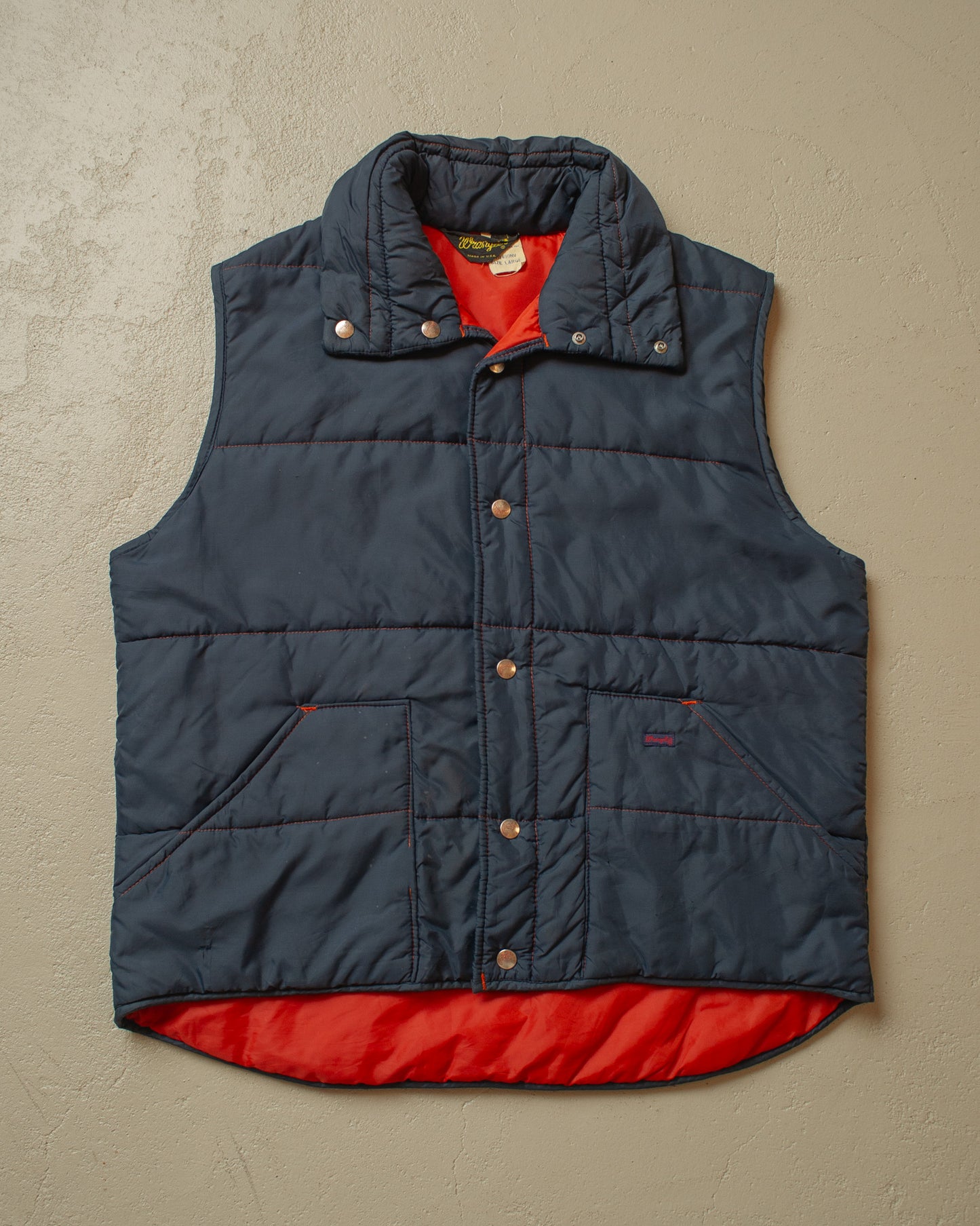 1970s/80s Wrangler light Puffer Vest blue - L/XL