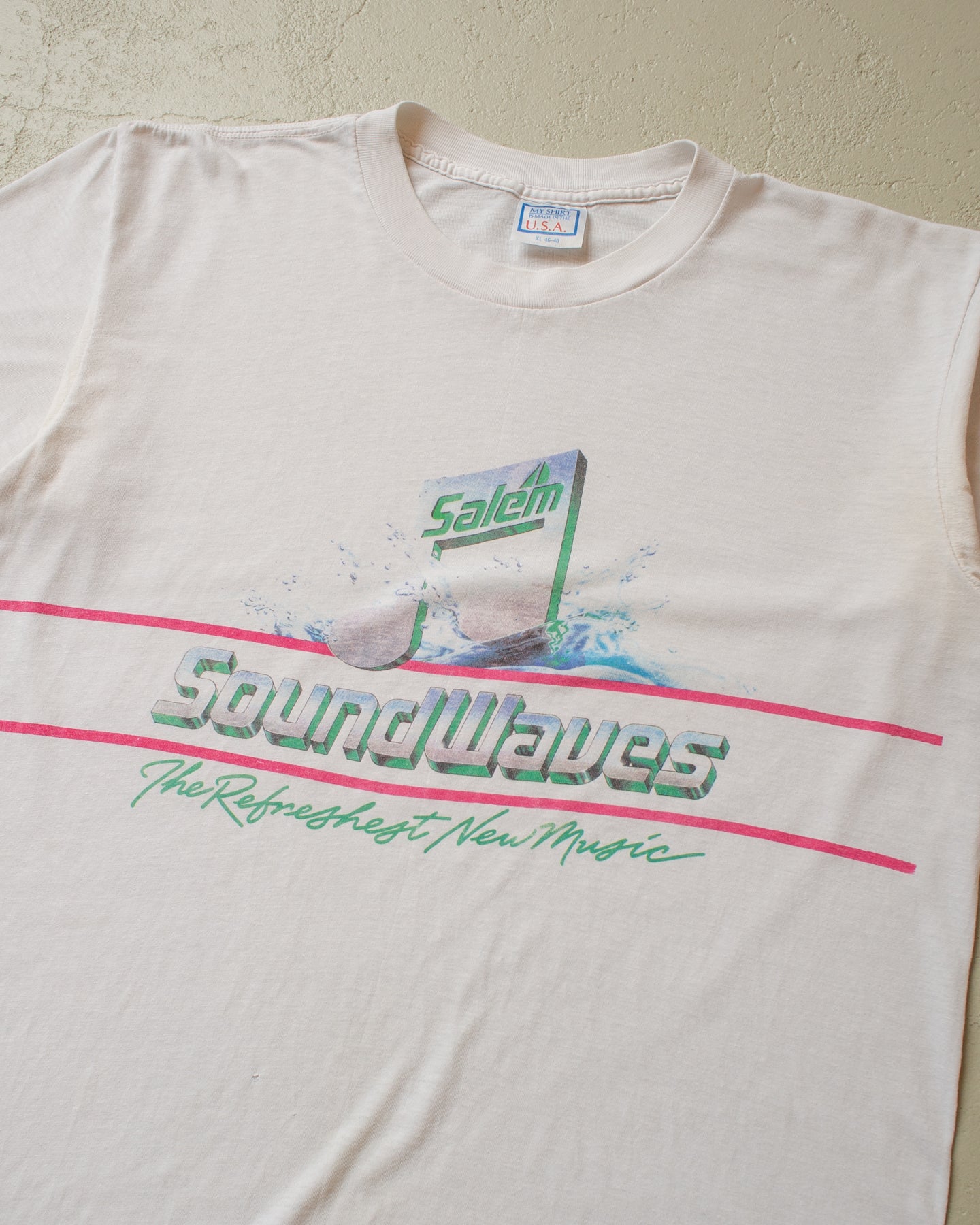 1980s distressed Salem Soundwaves T-shirt white - XL