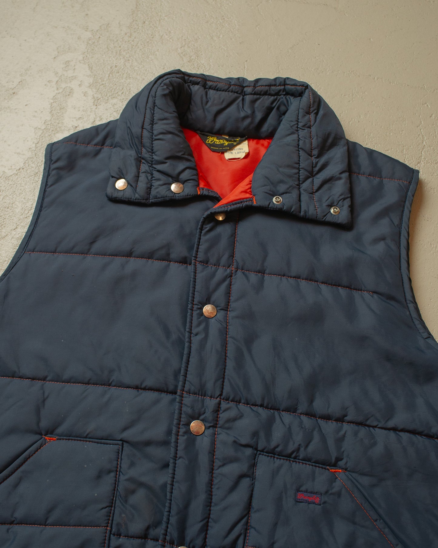 1970s/80s Wrangler light Puffer Vest blue - L/XL