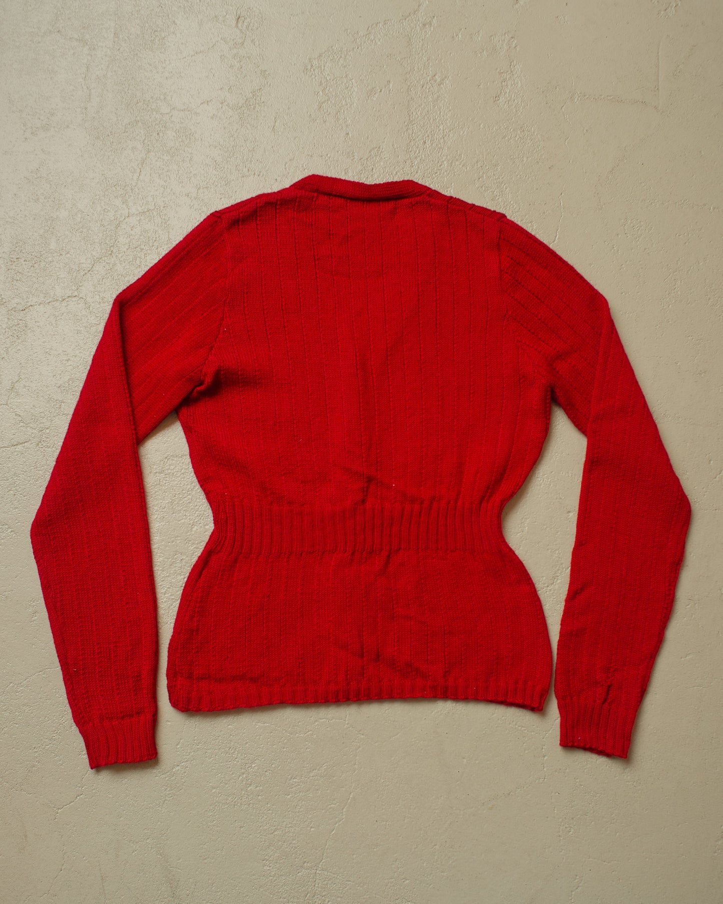 1930s/40s Graefe90 Reproduction Womens Knit Jacket burgundy - S