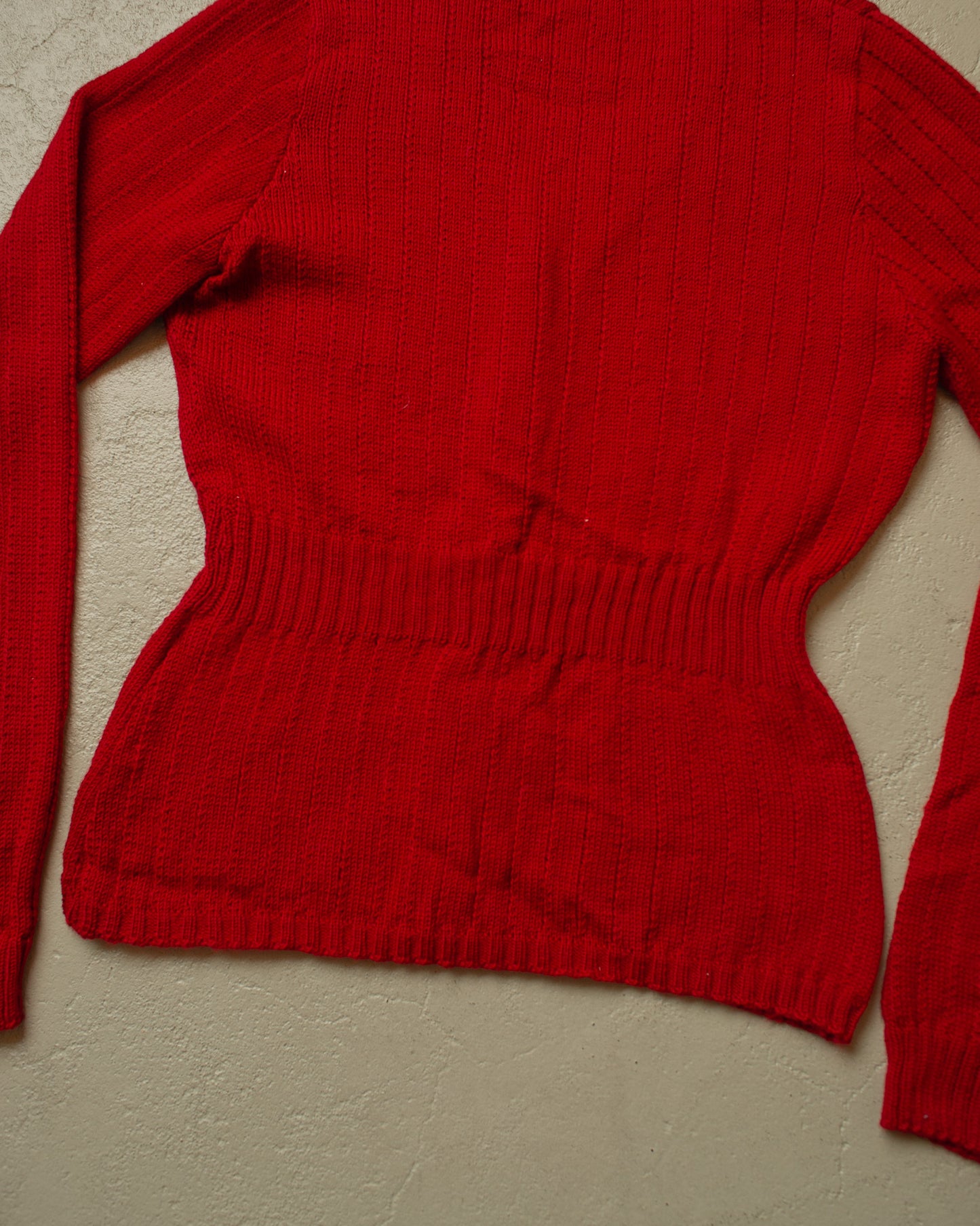 1930s/40s Graefe90 Reproduction Womens Knit Jacket burgundy - S
