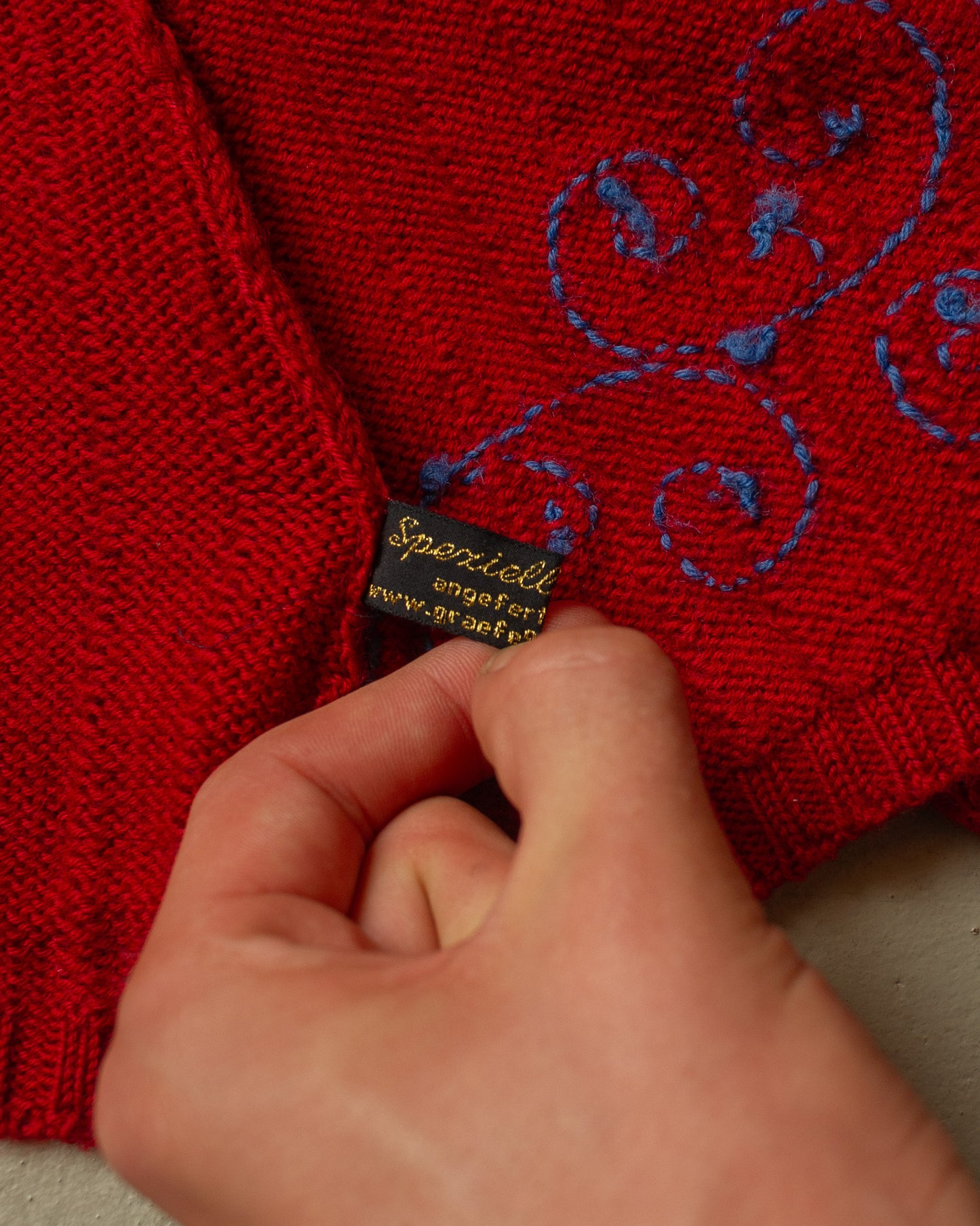 1930s/40s Graefe90 Reproduction Womens Knit Jacket burgundy - S