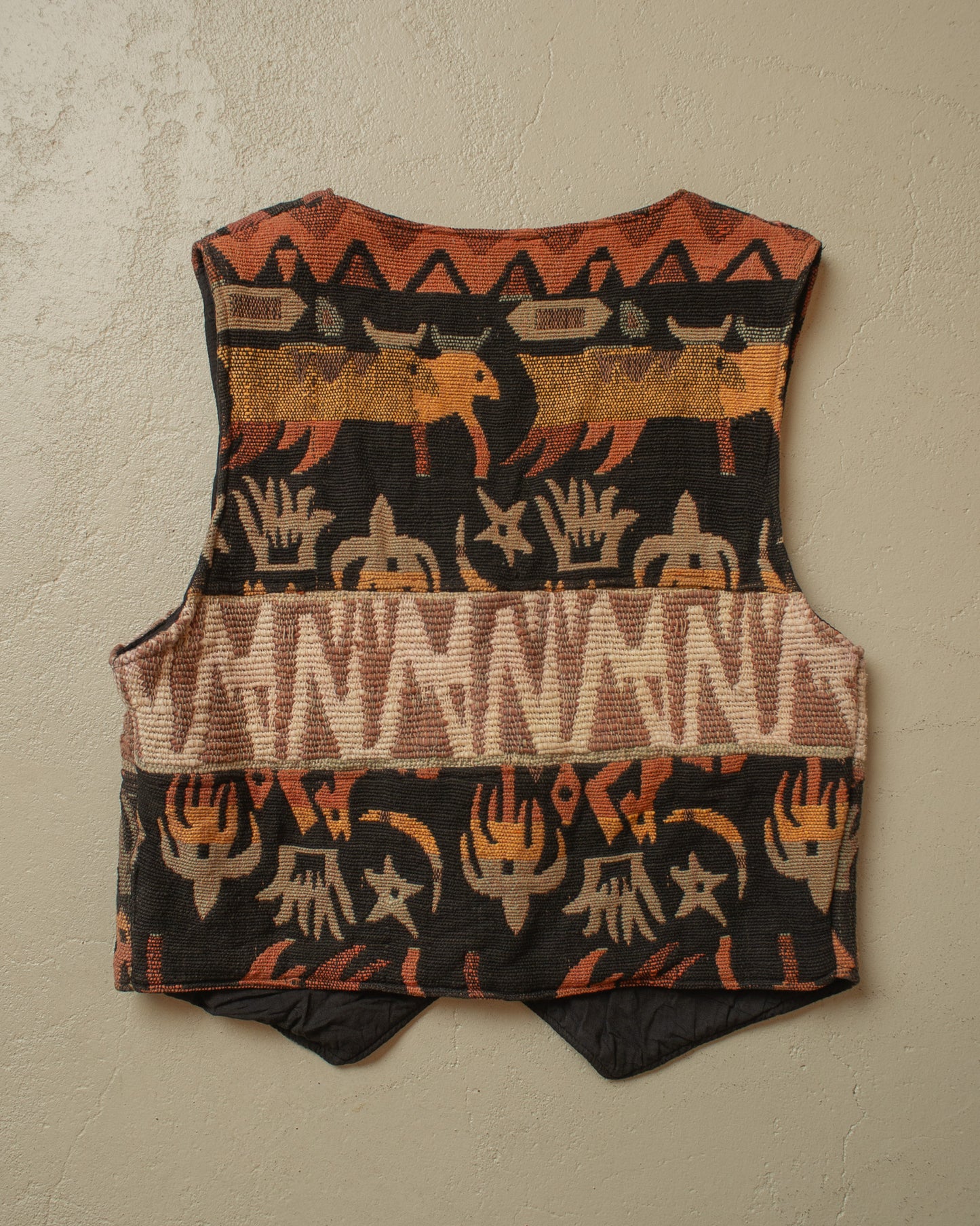 1970s/80s crazy Pattern Cotton Vest multi - S/M