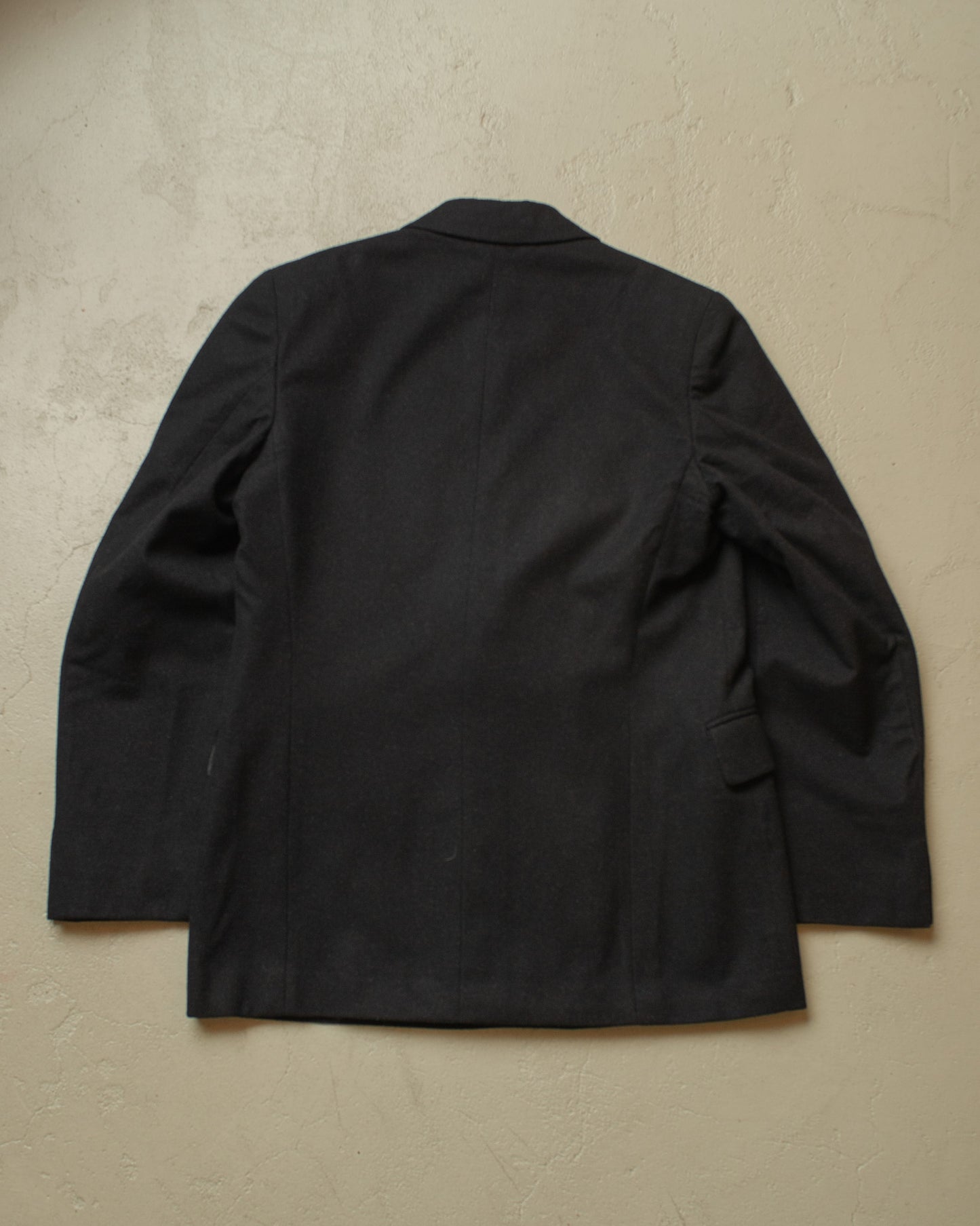 1930s German Double breasted Peak Lapel Suit Jacket black - M
