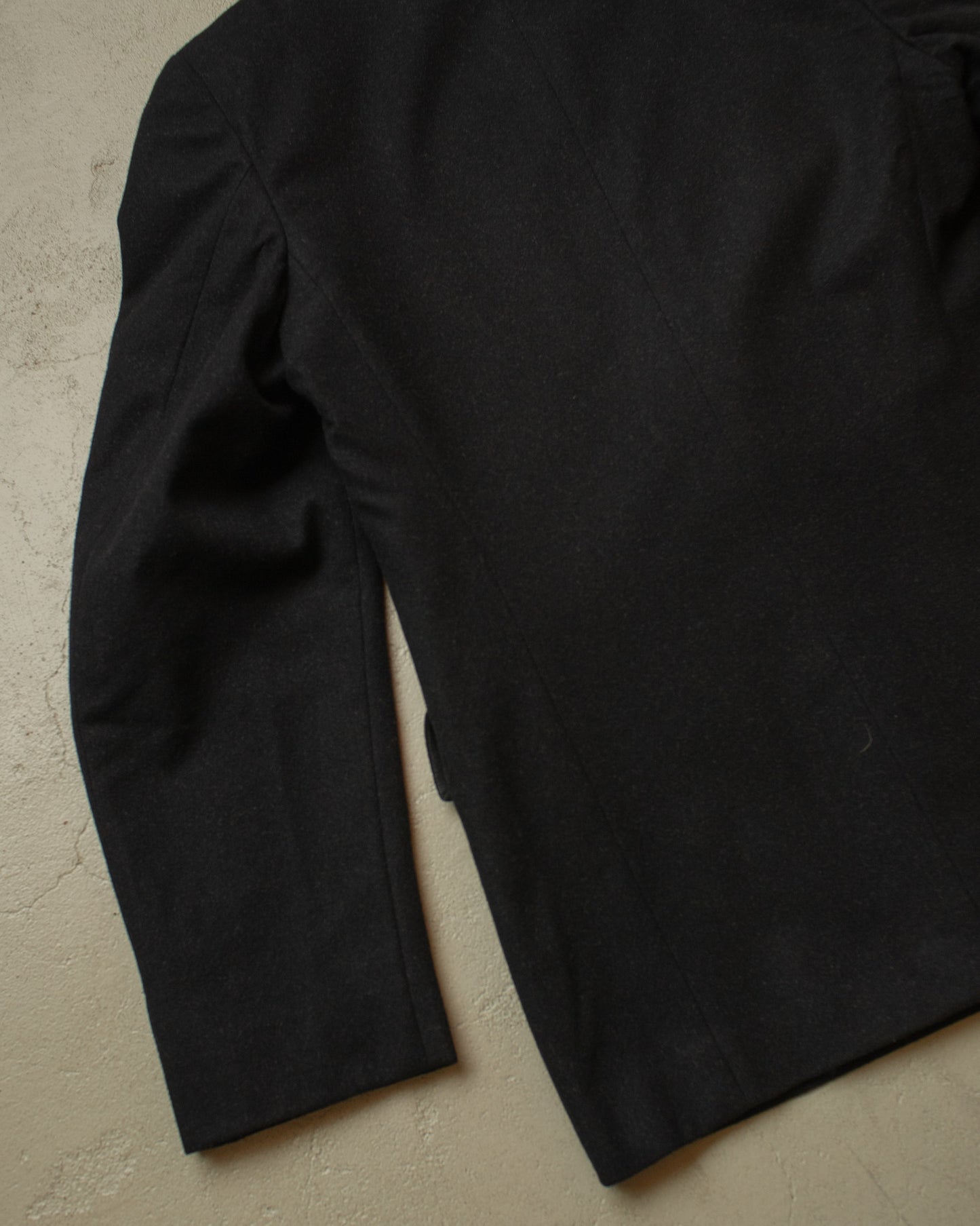1930s German Double breasted Peak Lapel Suit Jacket black - M