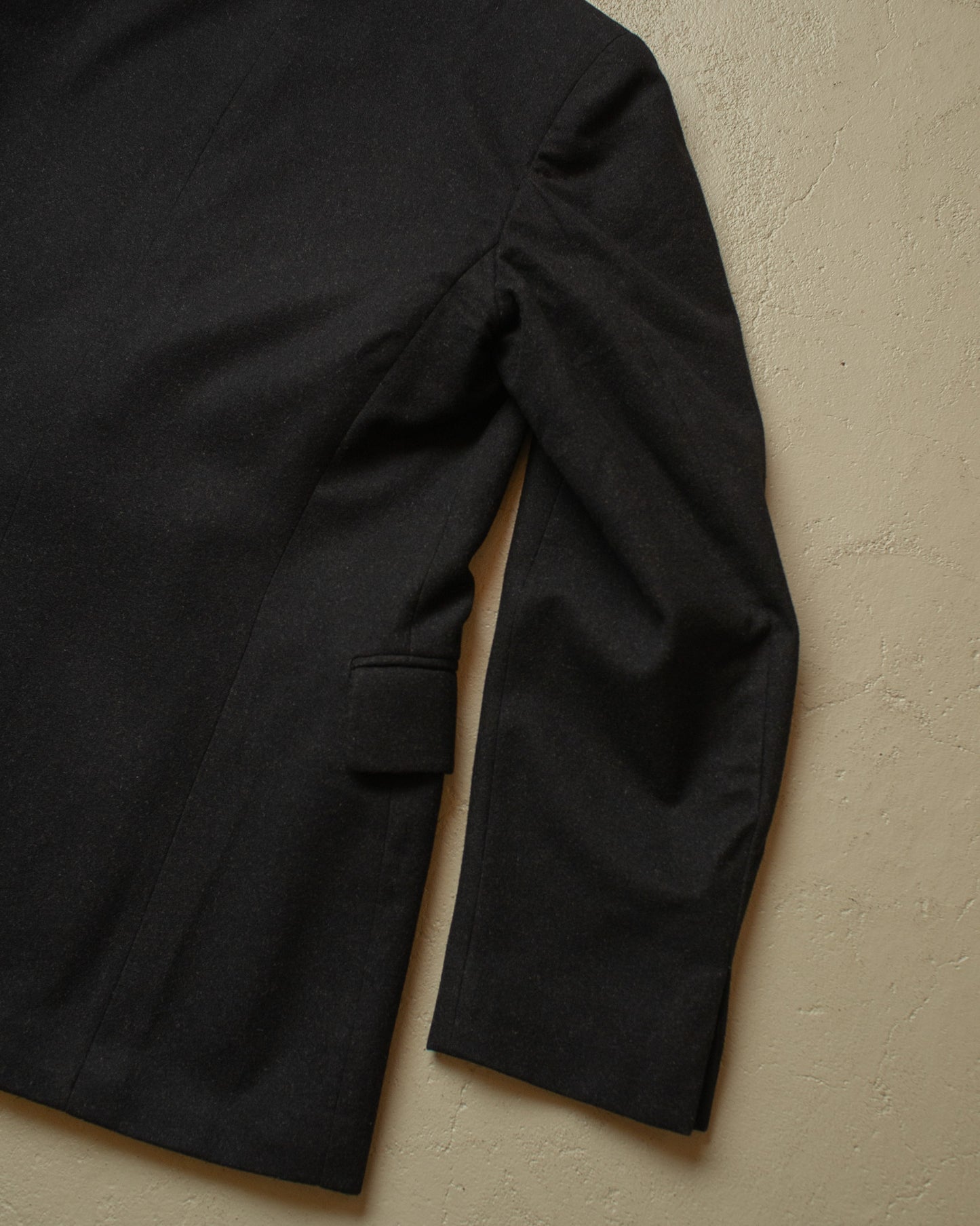 1930s German Double breasted Peak Lapel Suit Jacket black - M