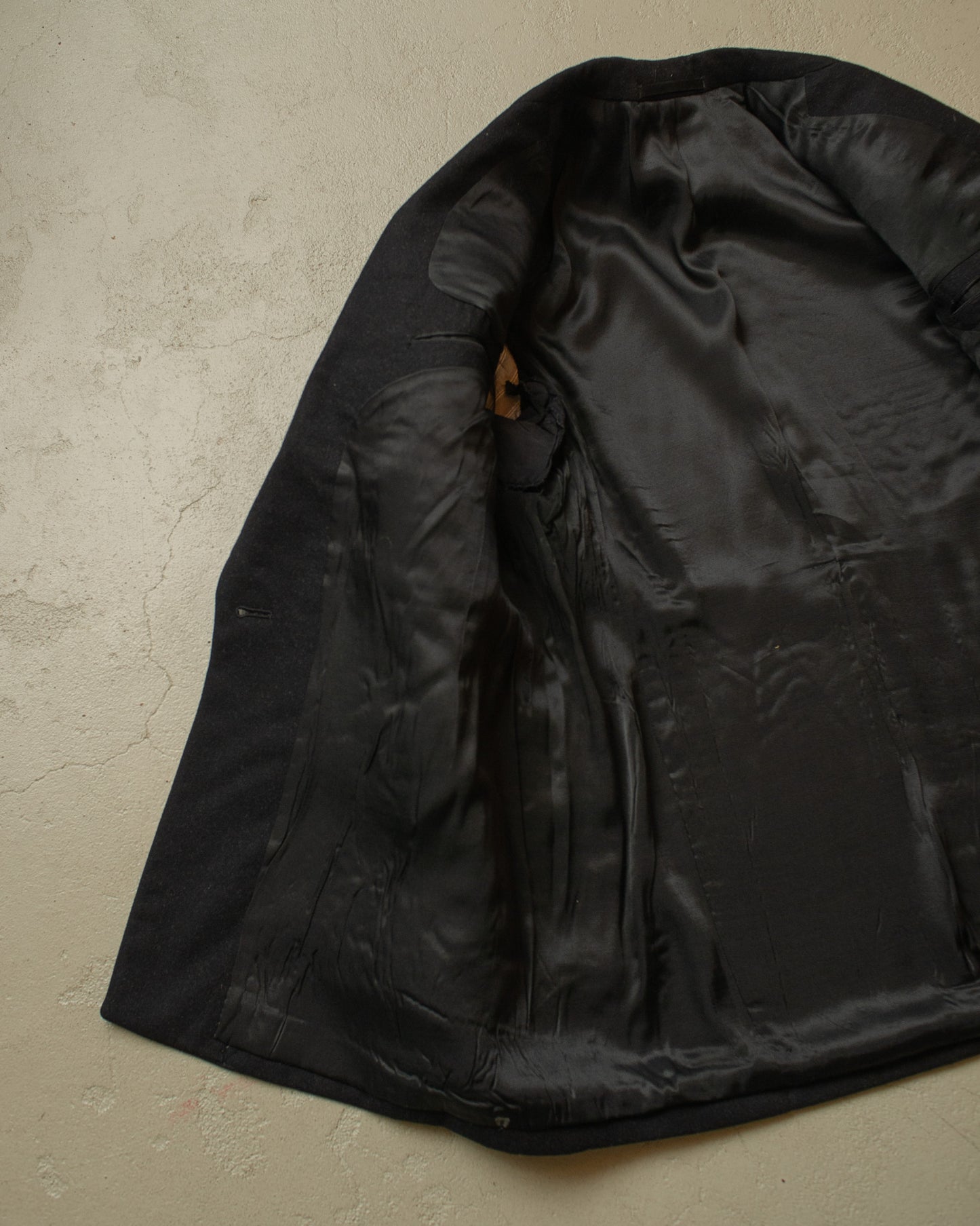 1930s German Double breasted Peak Lapel Suit Jacket black - M