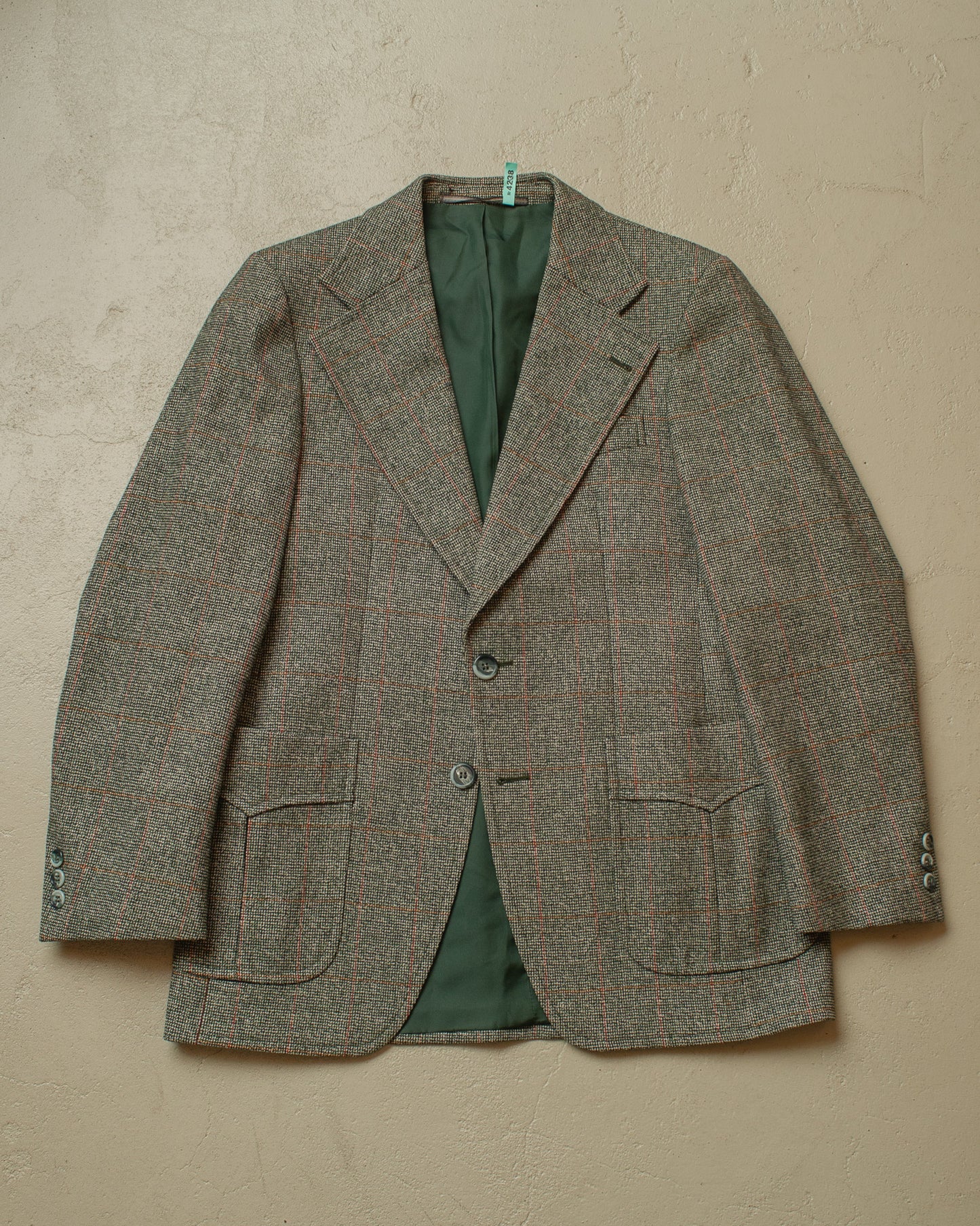 1970s does 1930s German checkered Sports Suit green - M