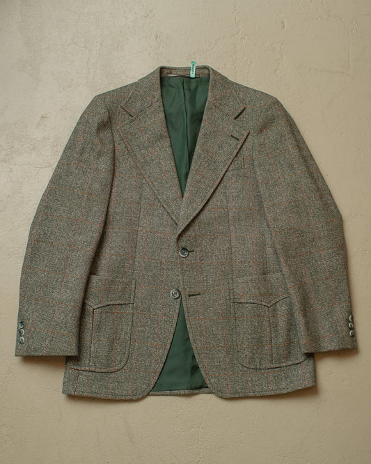 1970s does 1930s German checkered Sports Suit green - M
