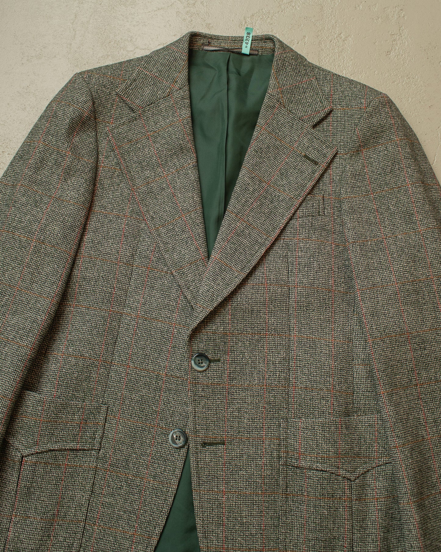 1970s does 1930s German checkered Sports Suit green - M