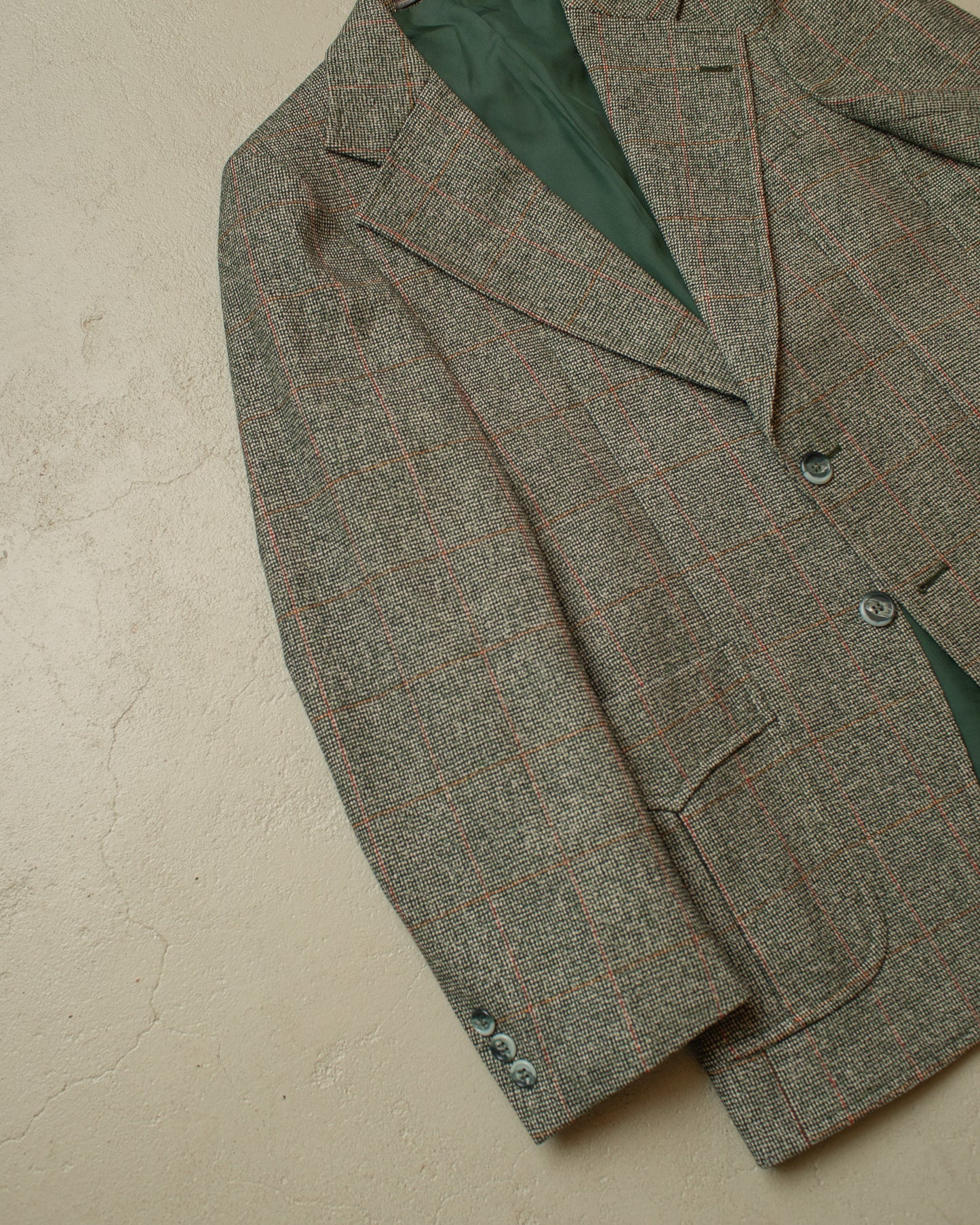 1970s does 1930s German checkered Sports Suit green - M