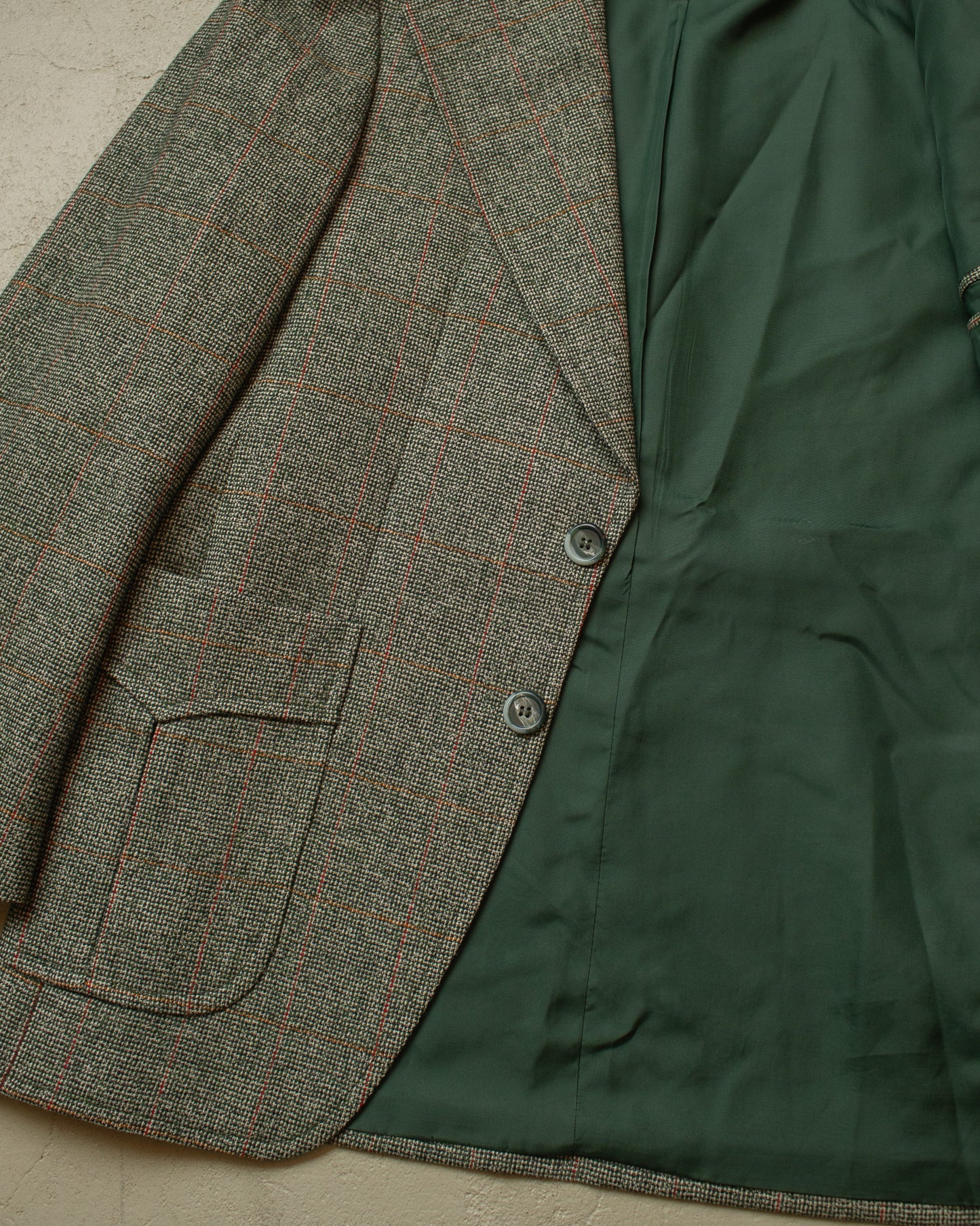 1970s does 1930s German checkered Sports Suit green - M