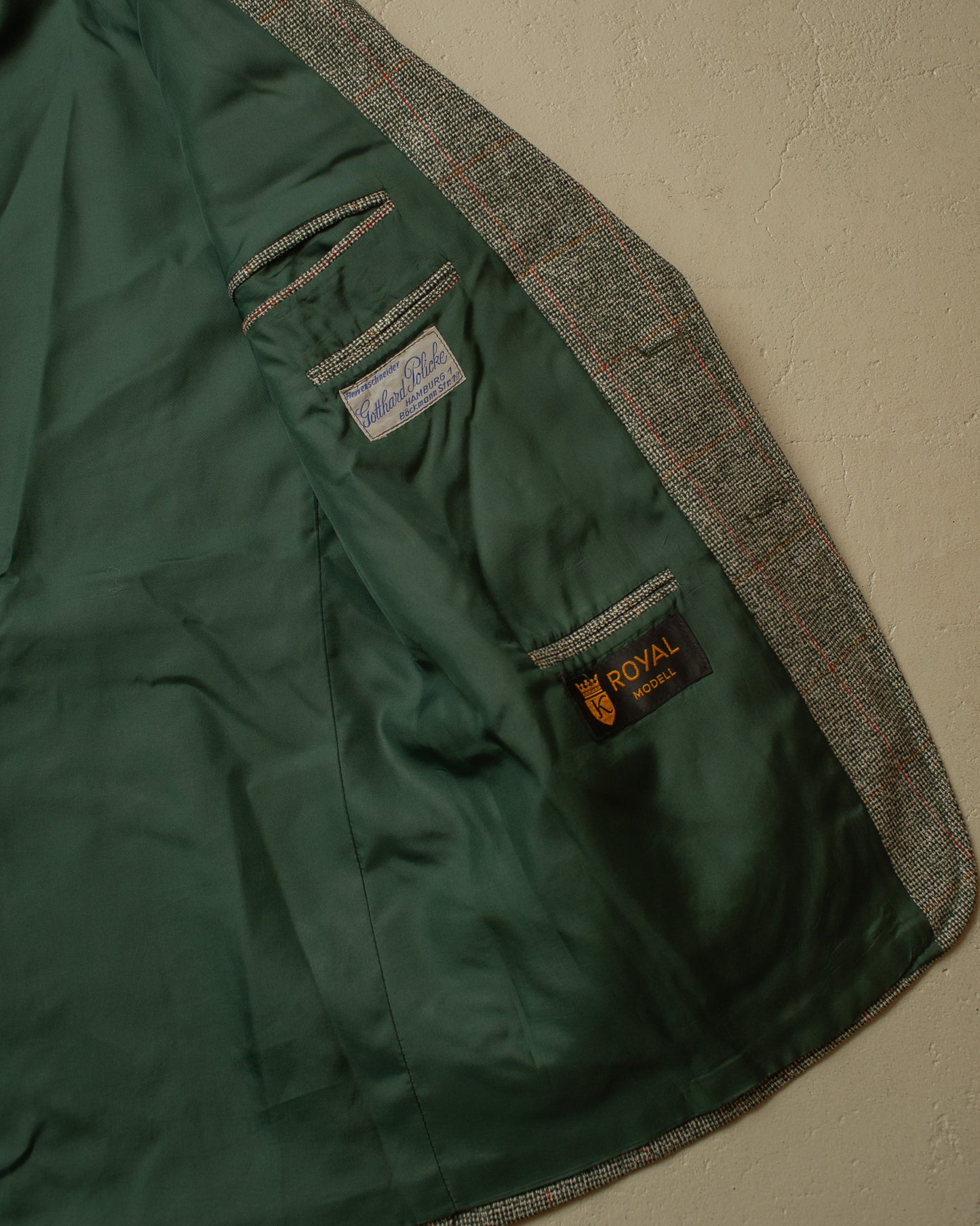1970s does 1930s German checkered Sports Suit green - M