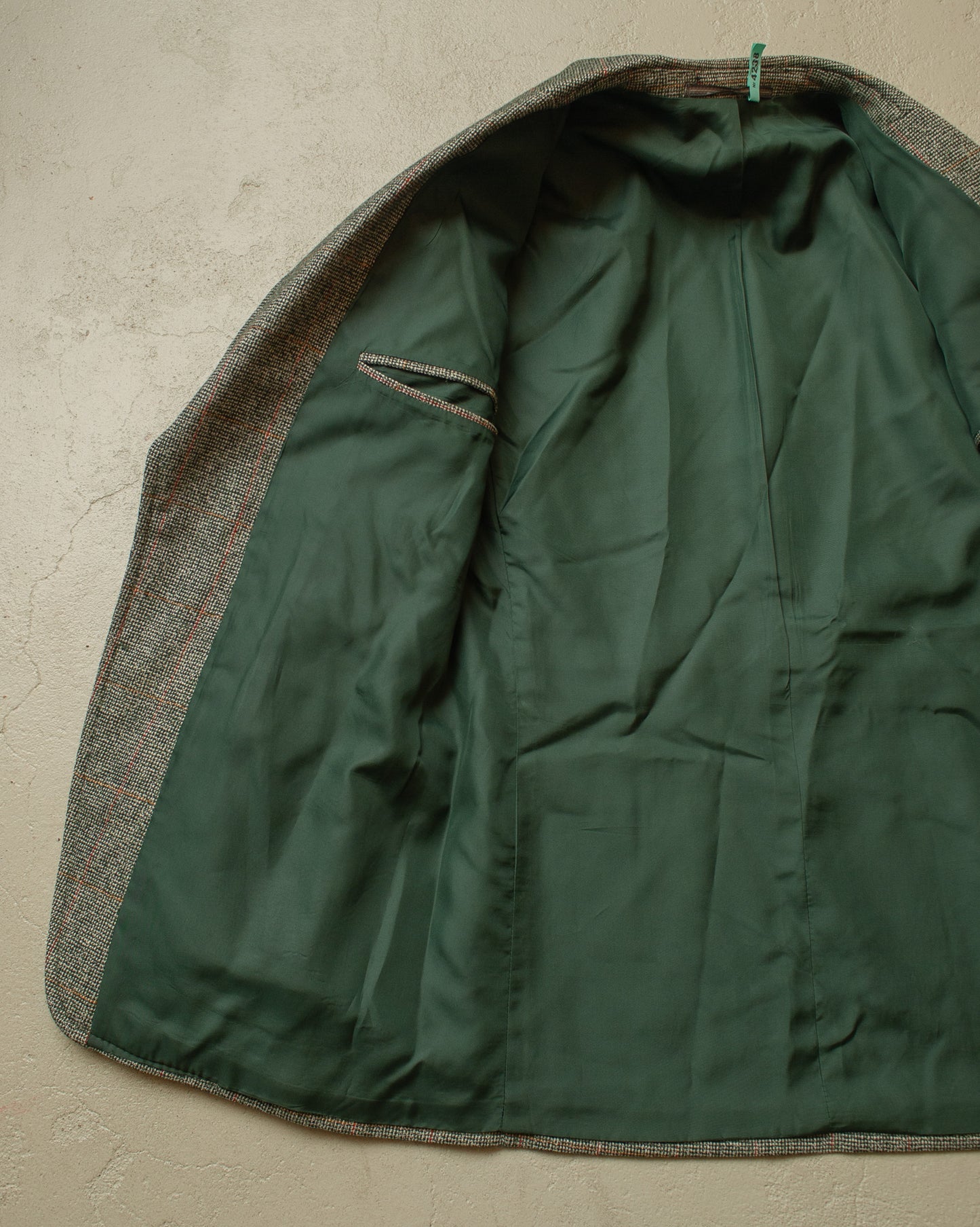 1970s does 1930s German checkered Sports Suit green - M
