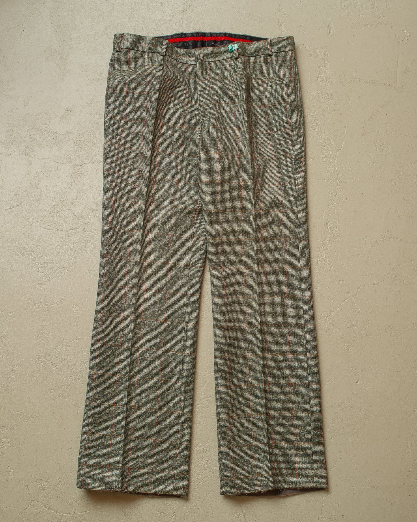 1970s does 1930s German checkered Sports Suit green - M