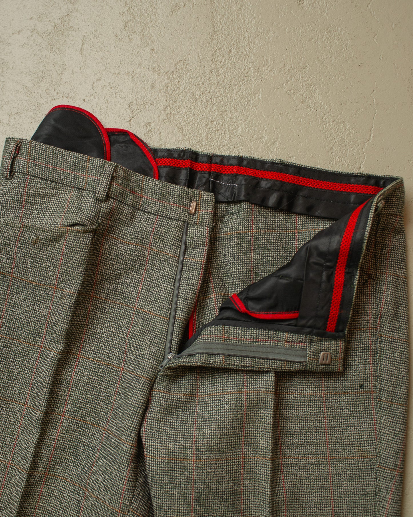 1970s does 1930s German checkered Sports Suit green - M