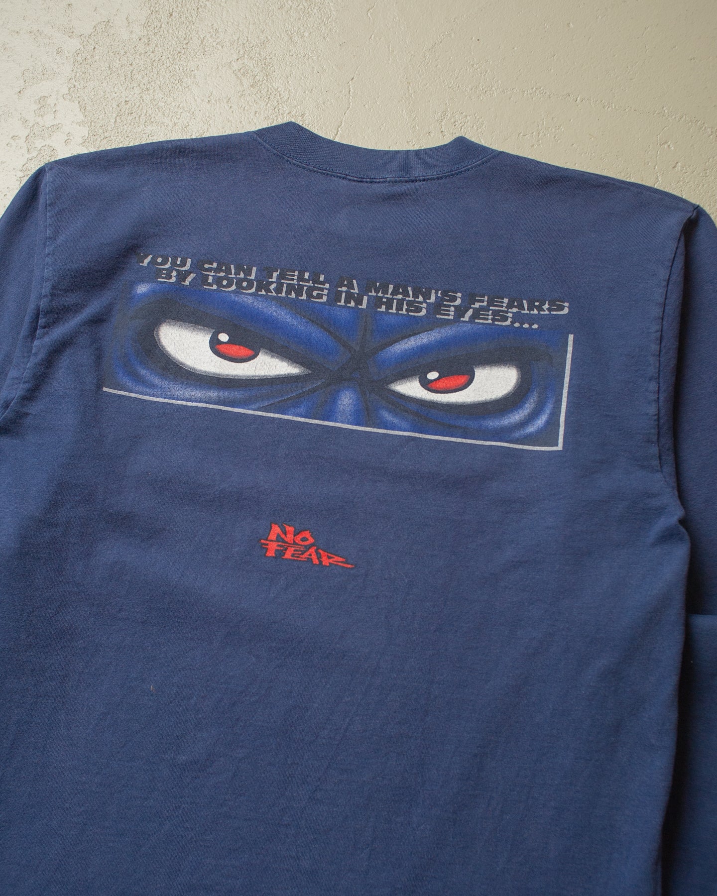 1990s No Fear Longsleeve faded navyblue - M