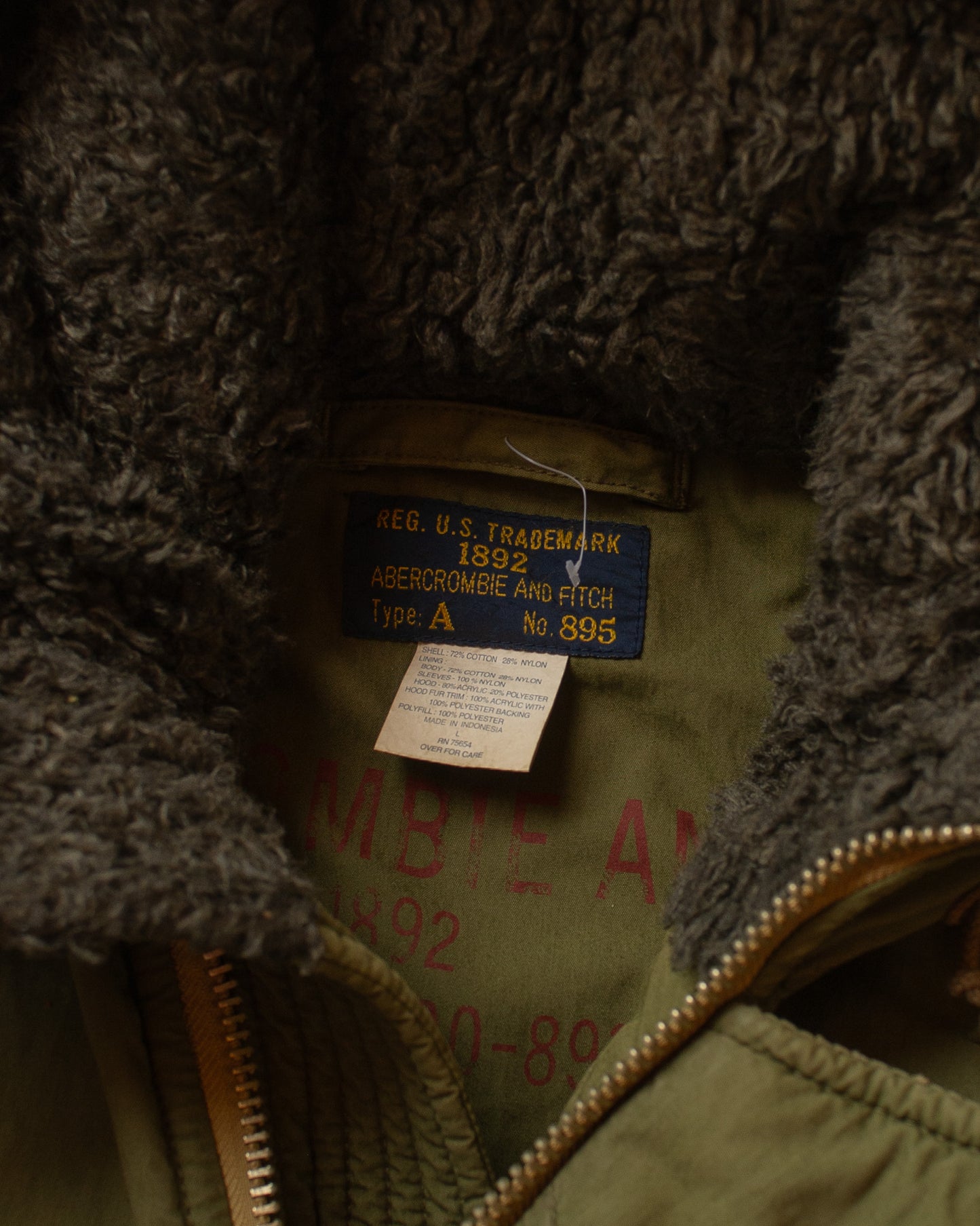 1990s Abercrombie & Fitch N3-B Repro Jacket khaki - L/XL