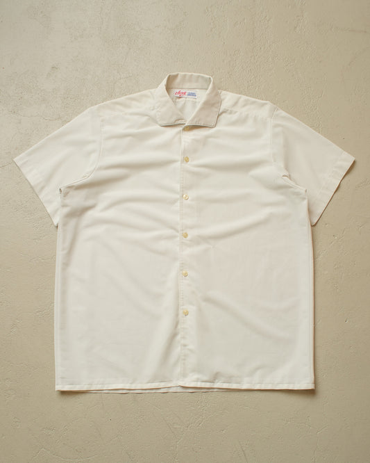 1950s German "Okay" Nylon Short Sleeve Shirt white - M/L