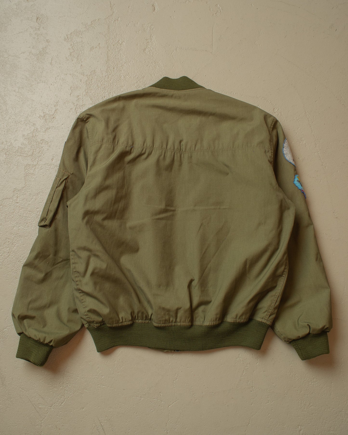 1970s Italian Air Force L-2B lined Flight Jacket khaki - L