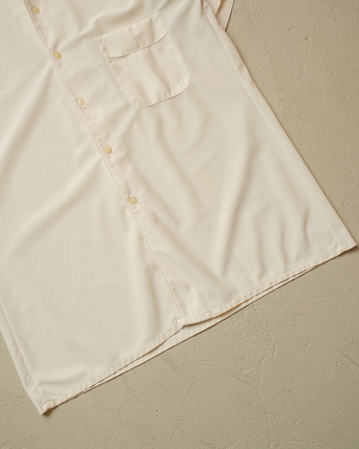 1950s/60s Swiss "Sainco" Nylon Short Sleeve Shirt creme - M