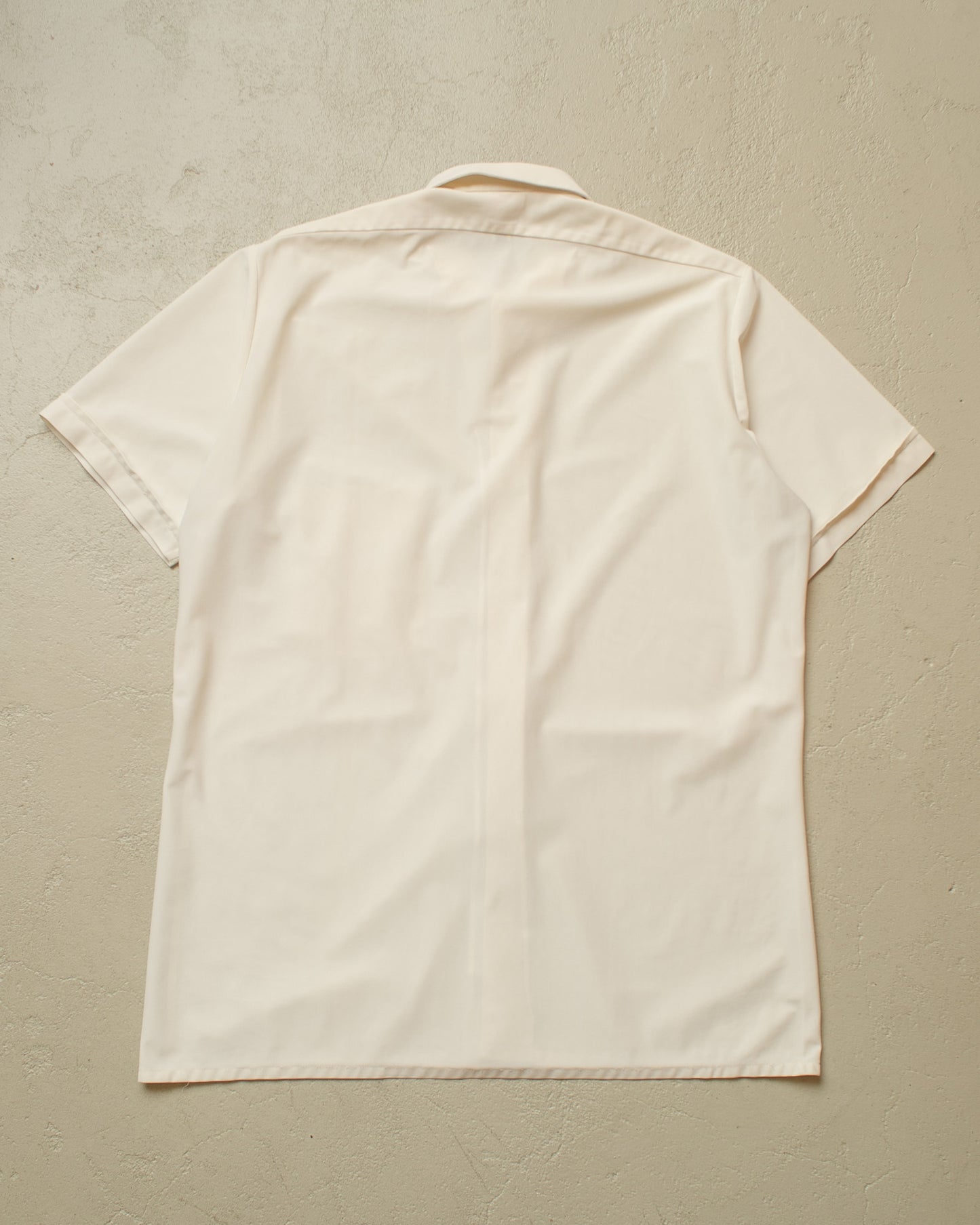 1950s/60s Swiss "Sainco" Nylon Short Sleeve Shirt creme - M