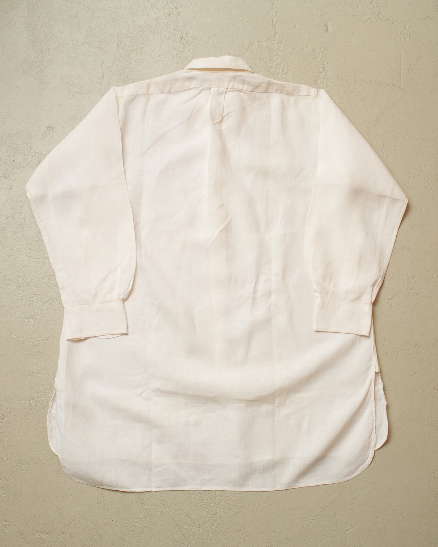 1930s German Linen Spearpoint Collar Shirt white - M