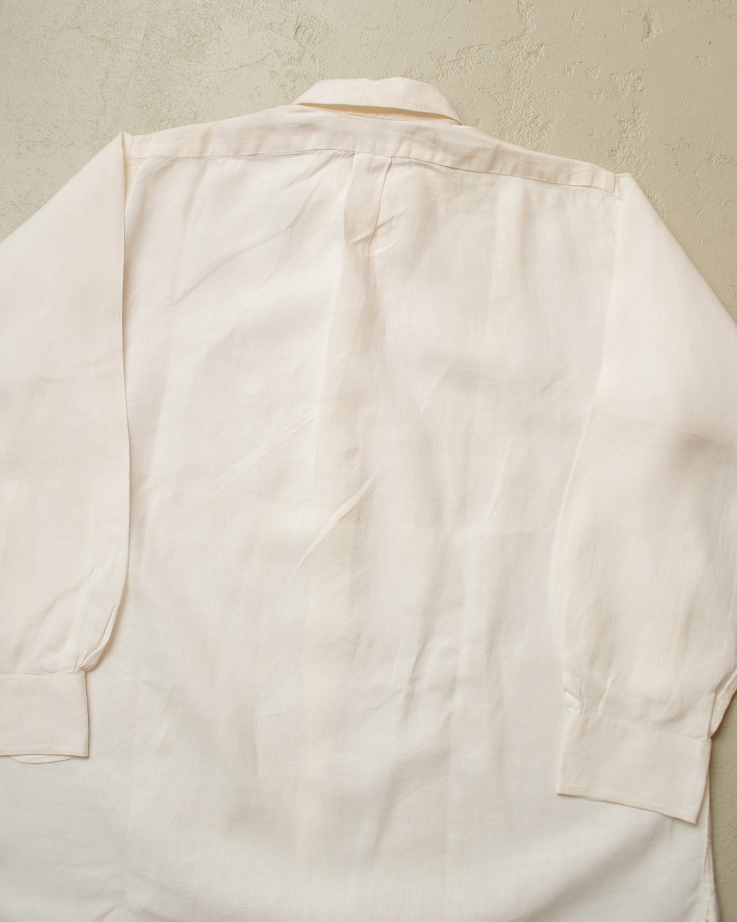 1930s German Linen Spearpoint Collar Shirt white - M