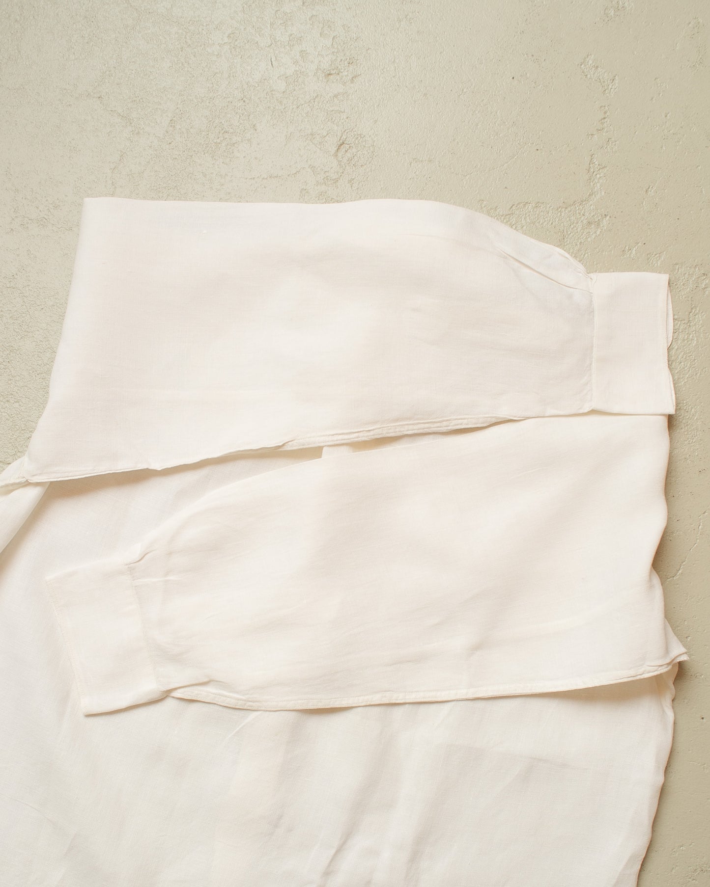1930s German Linen Spearpoint Collar Shirt white - M