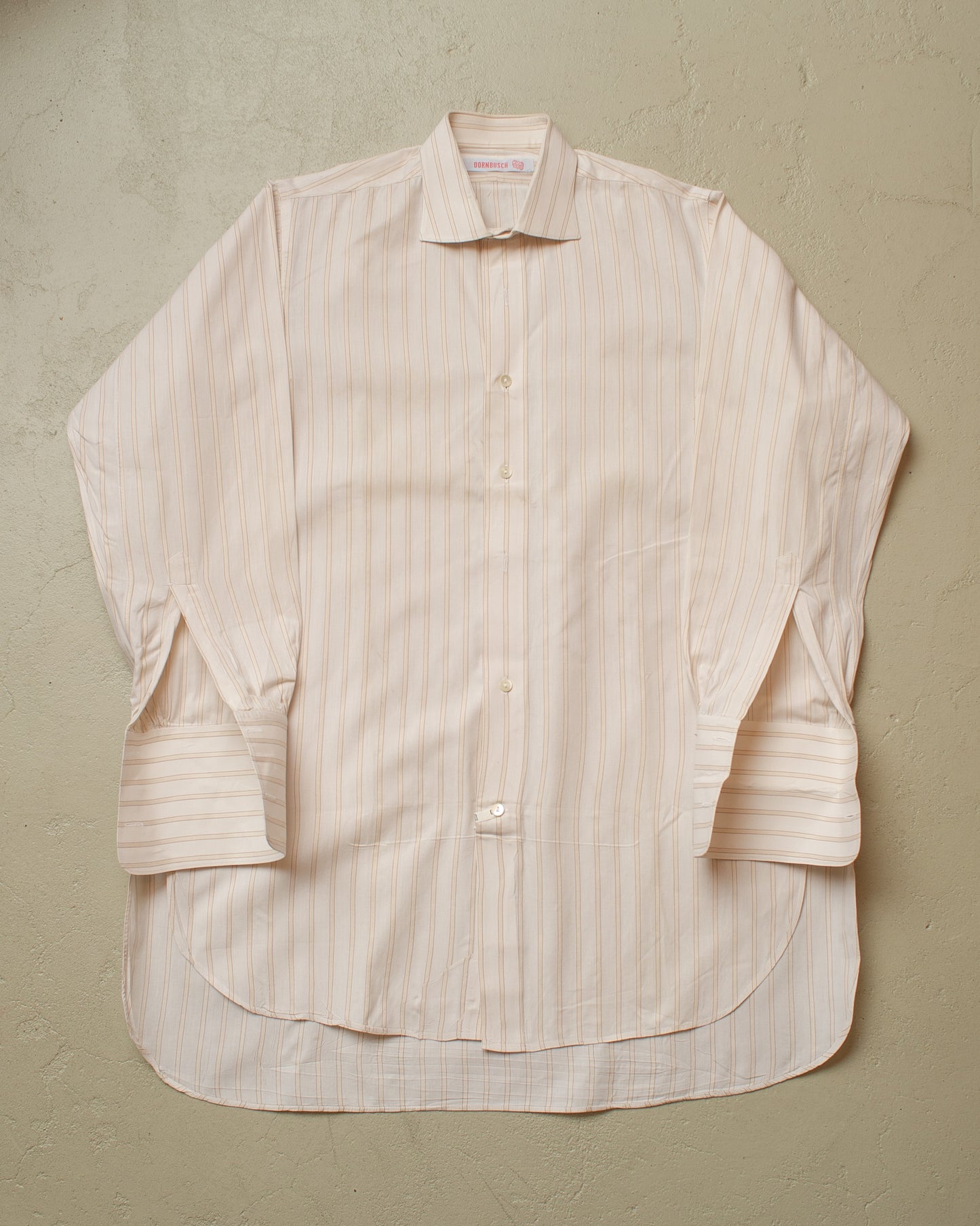 1930s/40s unworn German „Dornbusch“ striped Dress Shirt creme/beige - M/L