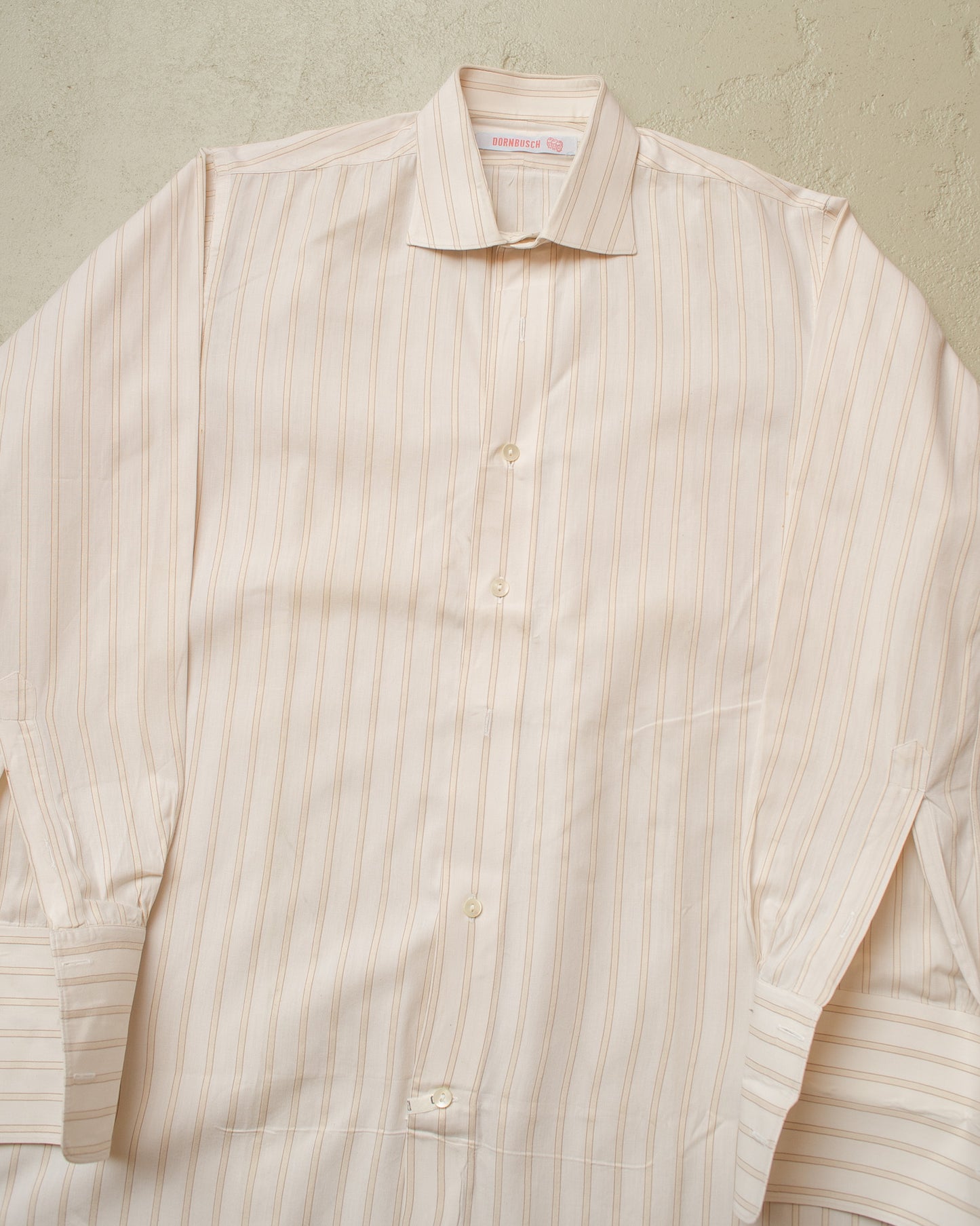 1930s/40s unworn German „Dornbusch“ striped Dress Shirt creme/beige - M/L