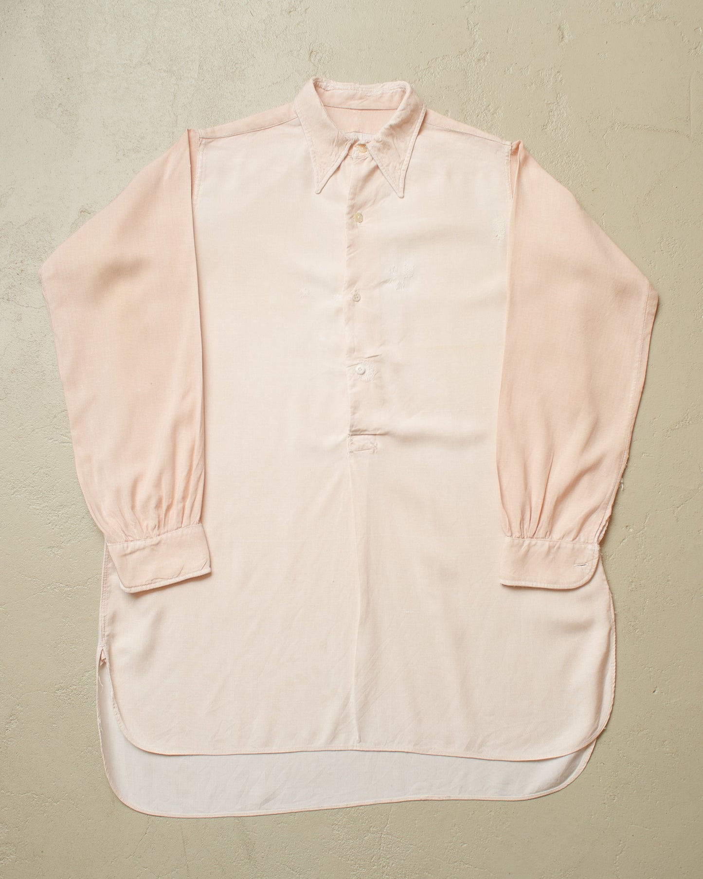 1930s German distressed Spearpoint Collar Shirt creme - XS/S