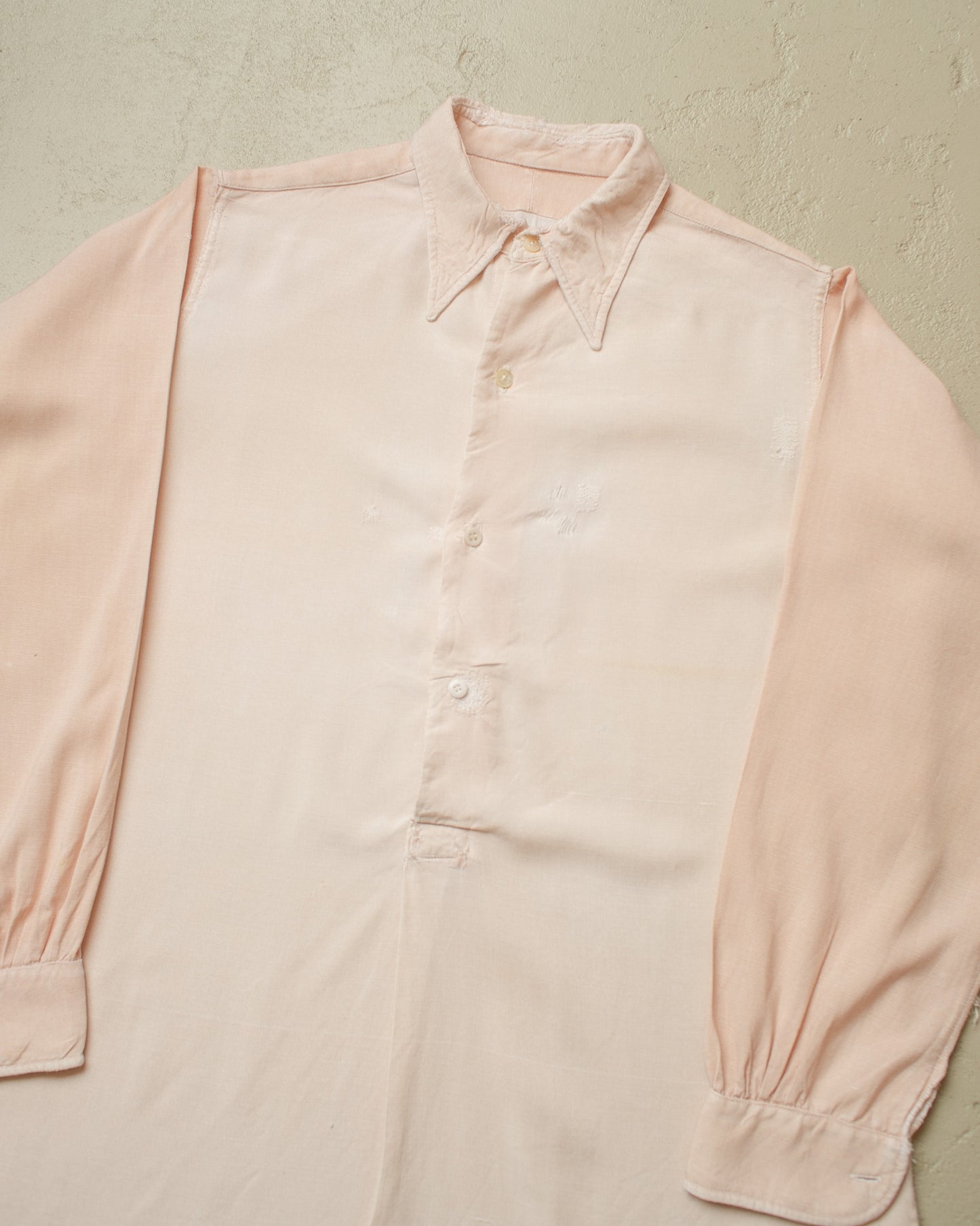 1930s German distressed Spearpoint Collar Shirt creme - XS/S