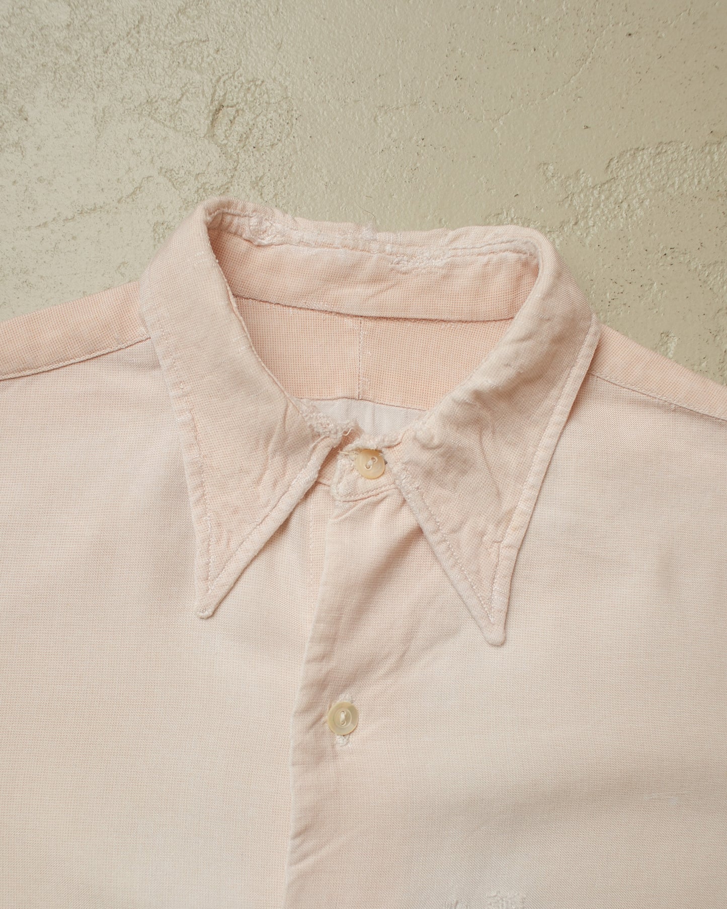 1930s German distressed Spearpoint Collar Shirt creme - XS/S