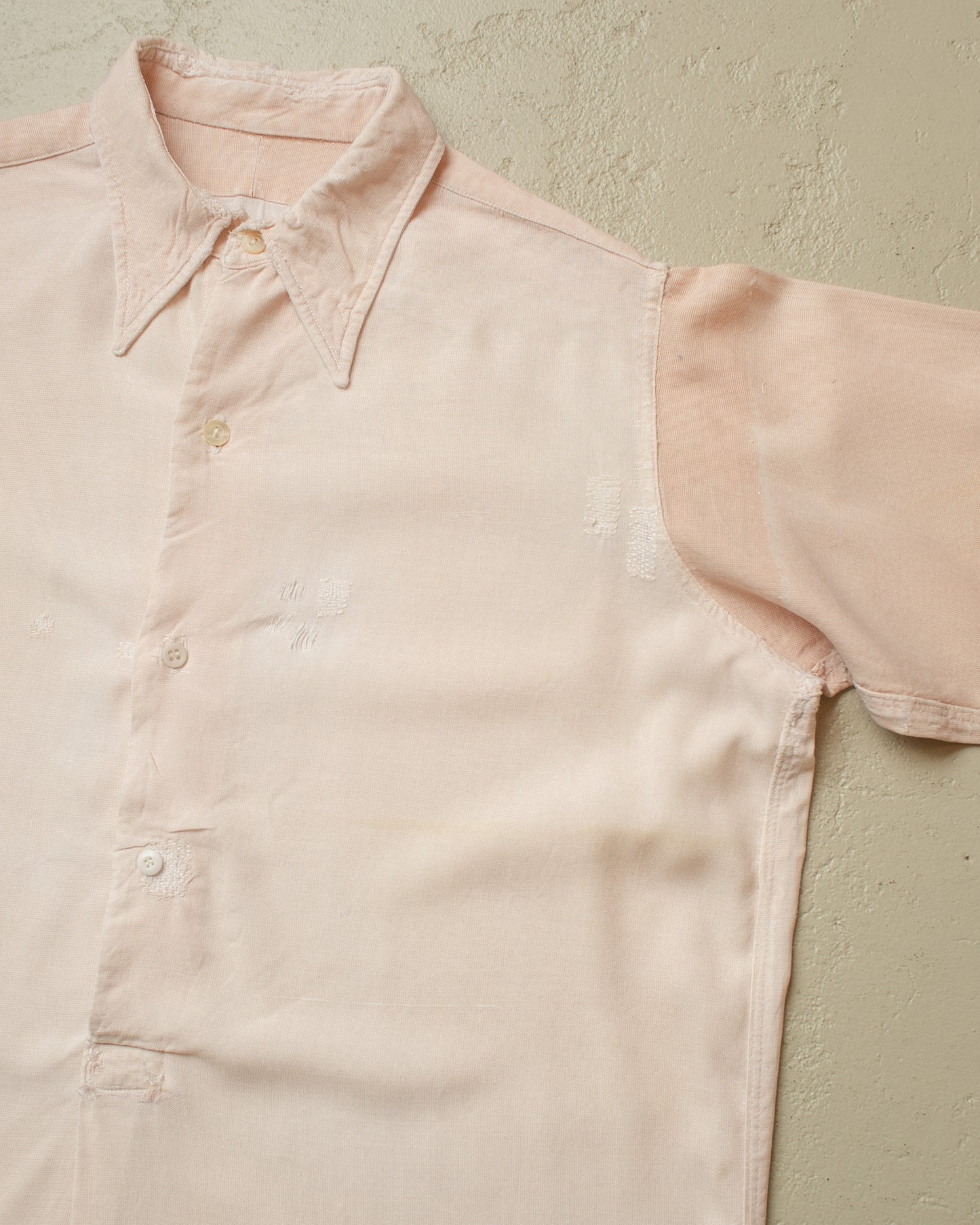 1930s German distressed Spearpoint Collar Shirt creme - XS/S