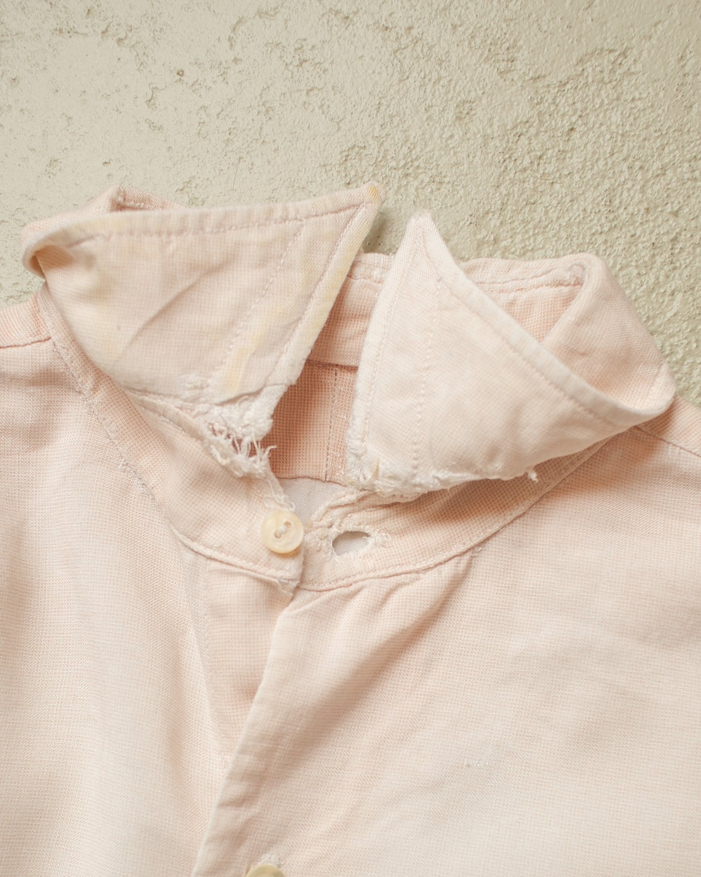 1930s German distressed Spearpoint Collar Shirt creme - XS/S
