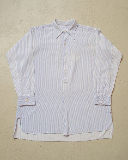 1930s German distressed Spearpoint Shirt blue - M