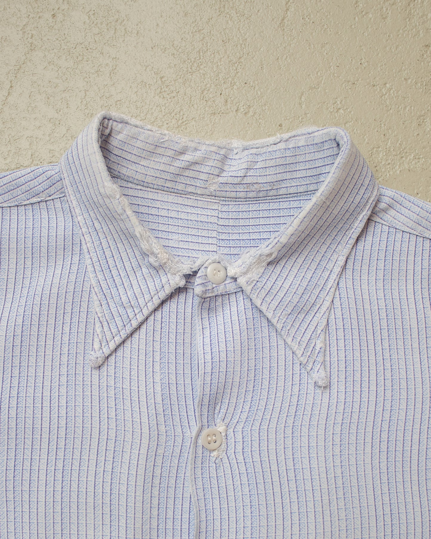 1930s German distressed Spearpoint Shirt blue - M