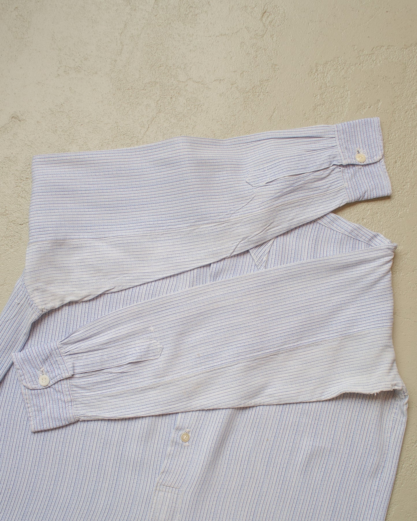 1930s German distressed Spearpoint Shirt blue - M